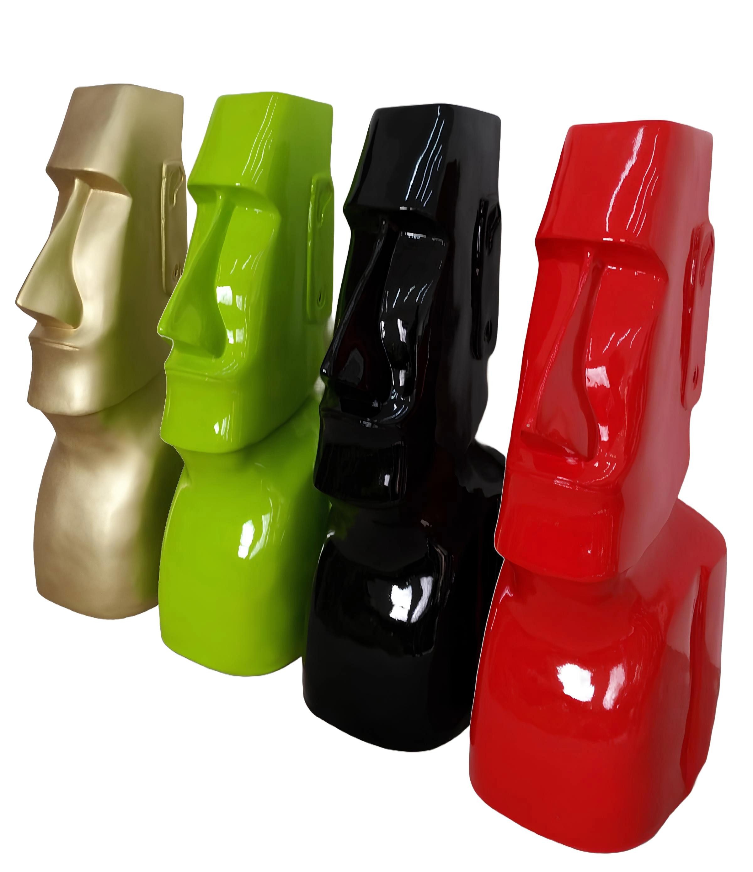 Skulptur Moderne Garten-Dekoration: Moai-Skulpturen-Set mit abstraktem Design