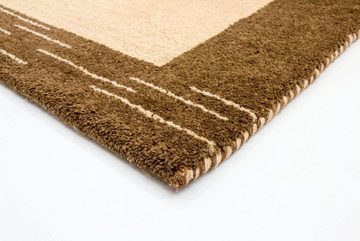 Wollteppich Gabbeh Teppich handgeknüpft beige, morgenland, rechteckig, Höhe: 18 mm, handgeknüpft