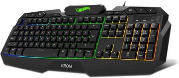 KROM Hot Wheels Edition Kustom - LED RGB Membran Französisch Layout Tastatur- und Maus-Set, Mit Maus optischem Sensor 7200 DPI, Mause-Matte eine Gummibasis