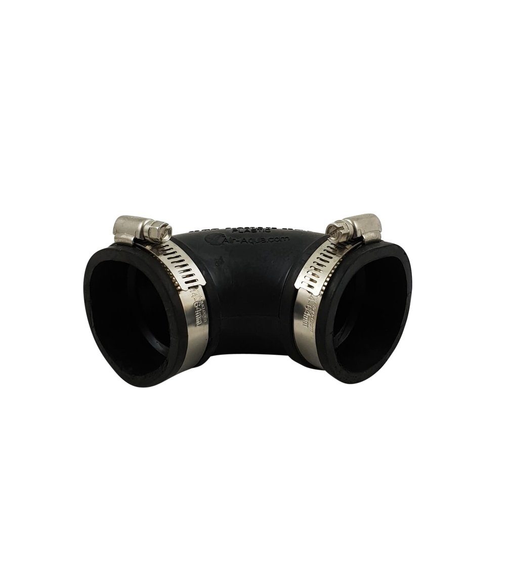 Air Aqua Muffenstopfen Flexibler Bogen 50 mm 90 Grad Flex Fitting für Rohre Gummibogen, Rohrv