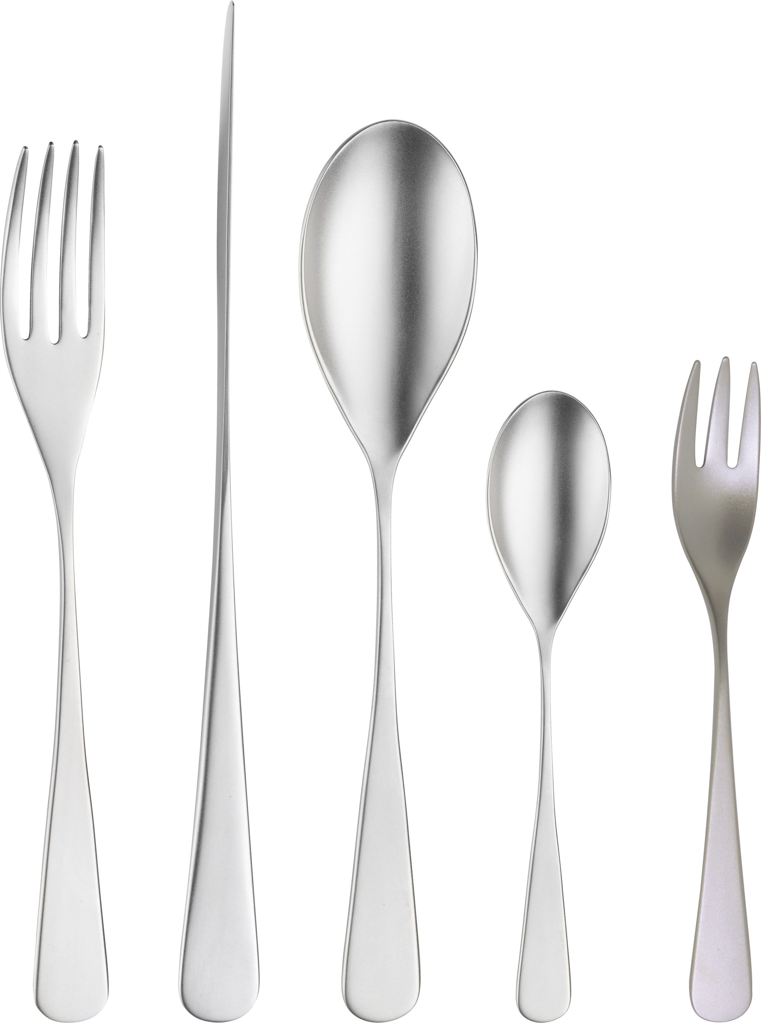 PINTINOX Besteck-Set Audrey Mystique (30-tlg), 6 Personen, Edelstahl 18/10, Optik sandgestrahlt, Made in Italy