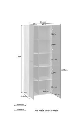 Places of Style Aktenschrank Moid Höhe 174,5 cm, moderner Mehrzweckschrank mit Türen