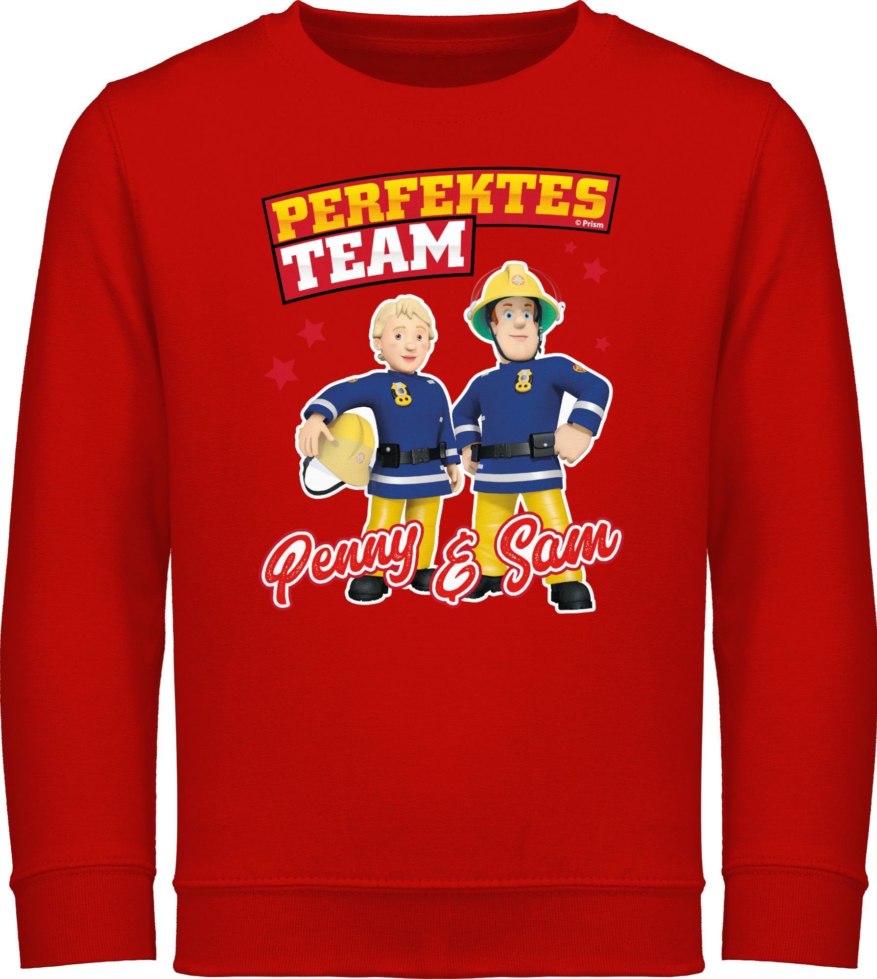 Shirtracer Sweatshirt Perfektes Team - Penny & Sam Feuerwehrmann Sam Mädchen 3 Rot