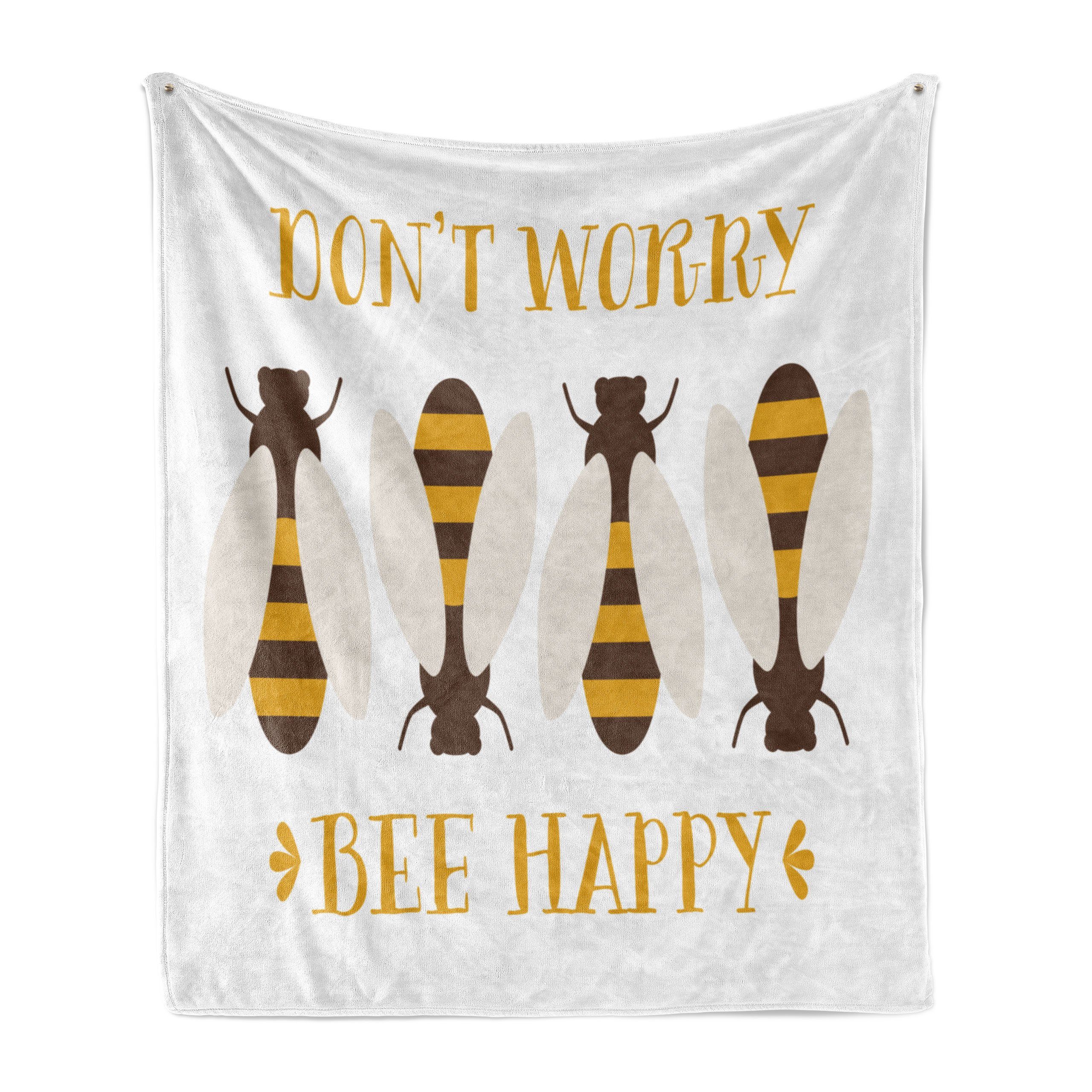 Wohndecke Gemütlicher Plüsch für den Innen- und Außenbereich, Abakuhaus, Honey Bee Sorgen Sie sich nicht die glückliche Biene