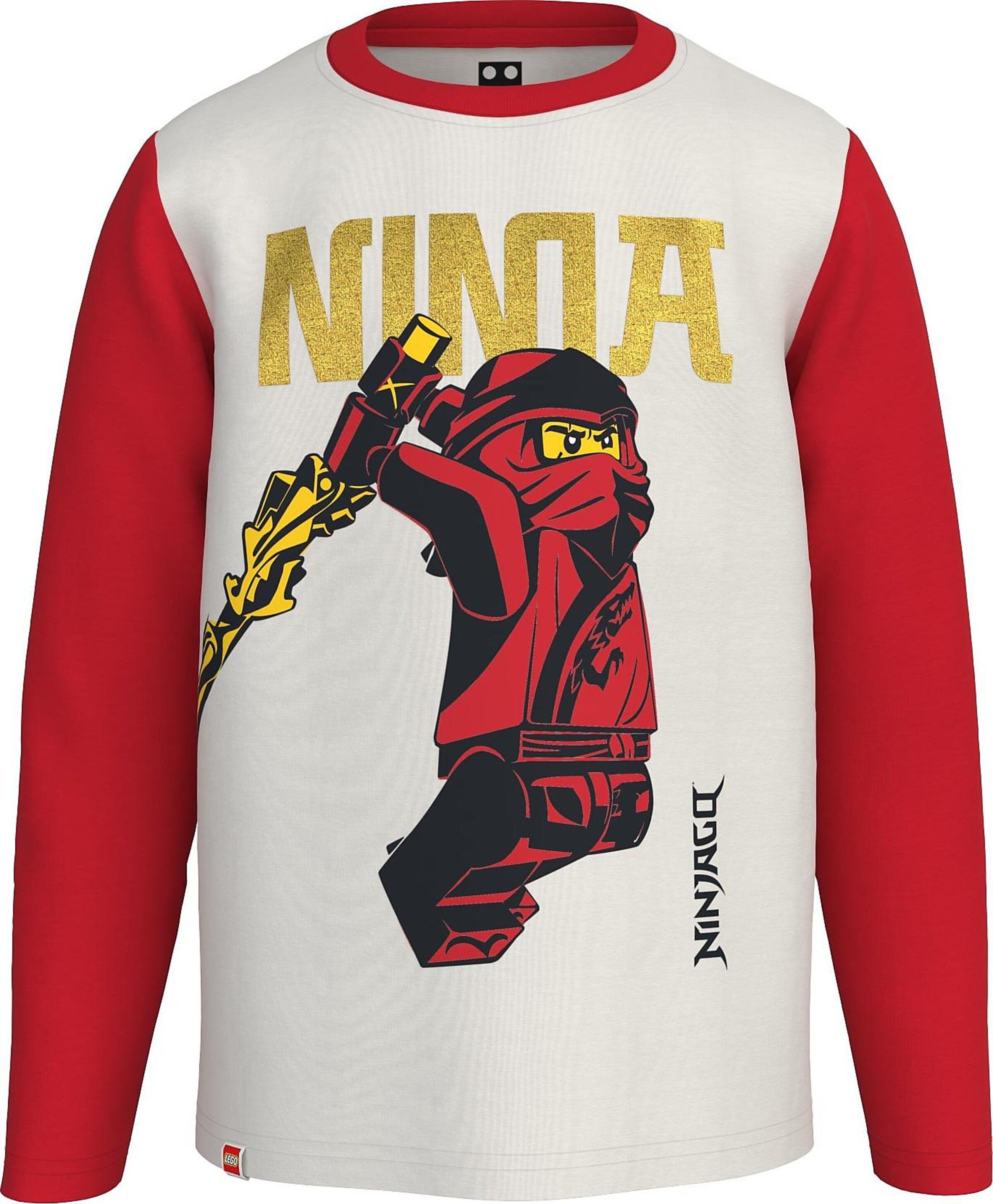Ninja-Kostüm 4-teilig In Rot – Mit Oberteil, Hose, Kapuze & Gürtel, Größe 128 (100% Polyester)