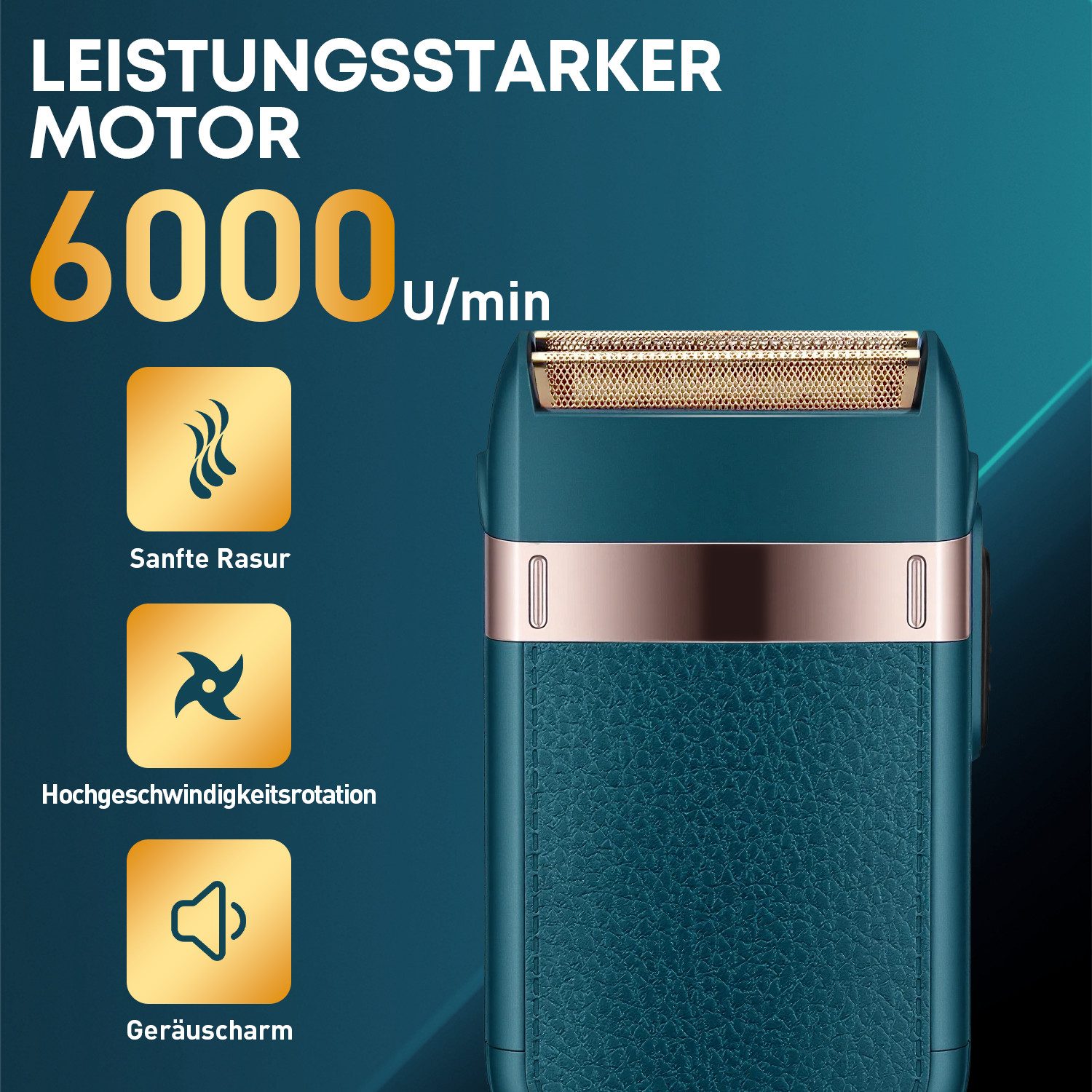 CkeyiN Elektrorasierer Herren Bartschneider Klassischer Doppelkopfrasierer Reiserasierer, Aufsätze: 1, SmartClick-Präzisionstrimmer, mit 2 Klingen 1 Folienspitz – Bild 5 von 5