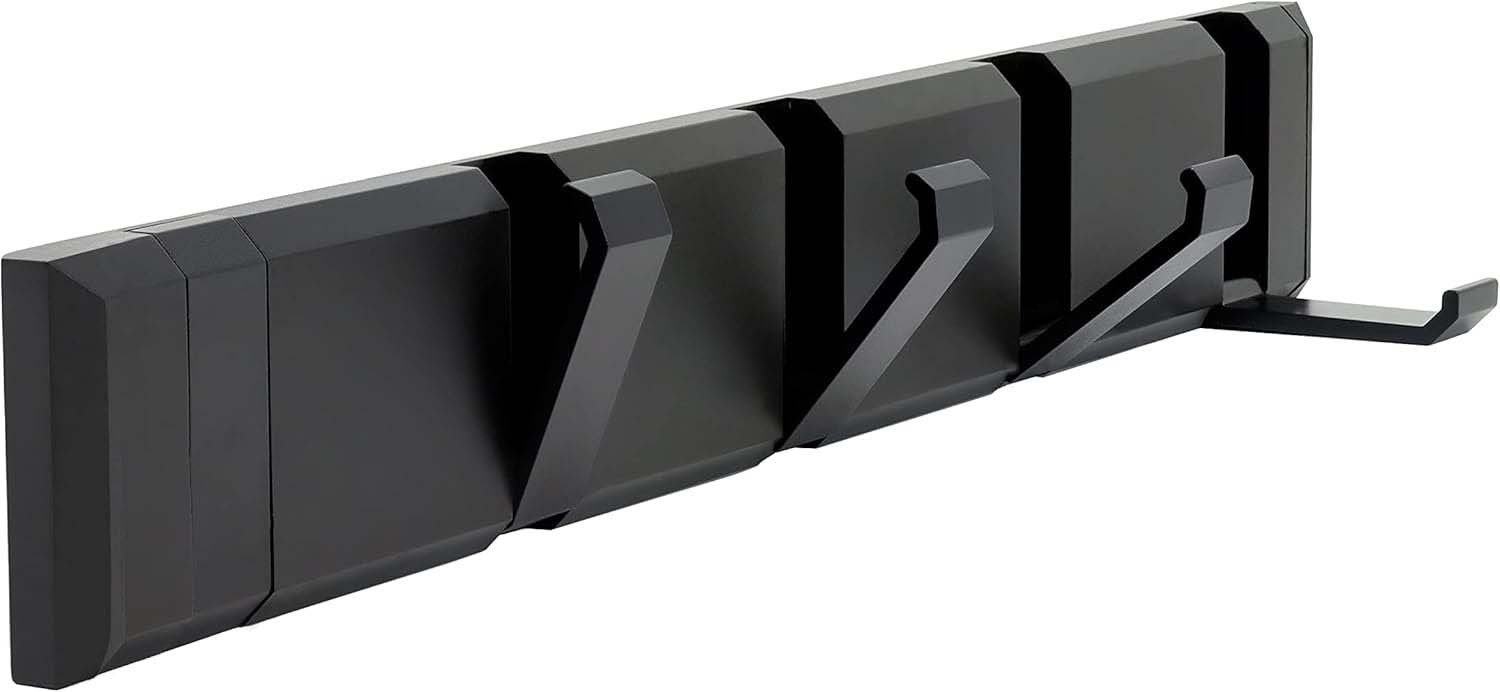 trends for living Крючки гардеробные 5 Gardarobenhaken Gardarobenleiste mit 5 klappbaren Haken Schwarz