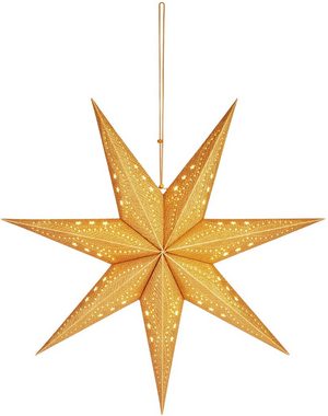 BRUBAKER LED Stern 3D Weihnachtsstern zum Aufhängen - LED Papierstern mit Timer, Batteriebetrieben und Beleuchtet, LED fest integriert, Warmweiß, 60 cm Adventsstern mit modernem Muster - Leuchtstern Deko Weihnachten