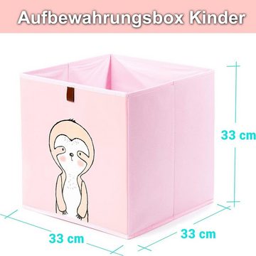 2friends Faltbox 3er Set Aufbewahrungsboxen für Kallax Boxen - Kinder Spielzeugkiste (33L x 33B x 33H cm), Abwaschbar Kallax Boxen mit Schlaufe zum Herausziehen, Rosa