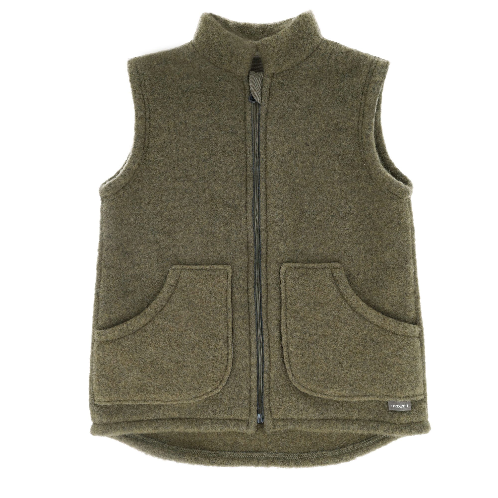 MAXIMO Fleecejacke GOTS MINI-Weste, Wollfleece Jerseyfutter, Reißverschluss (1-St) Wollfleece