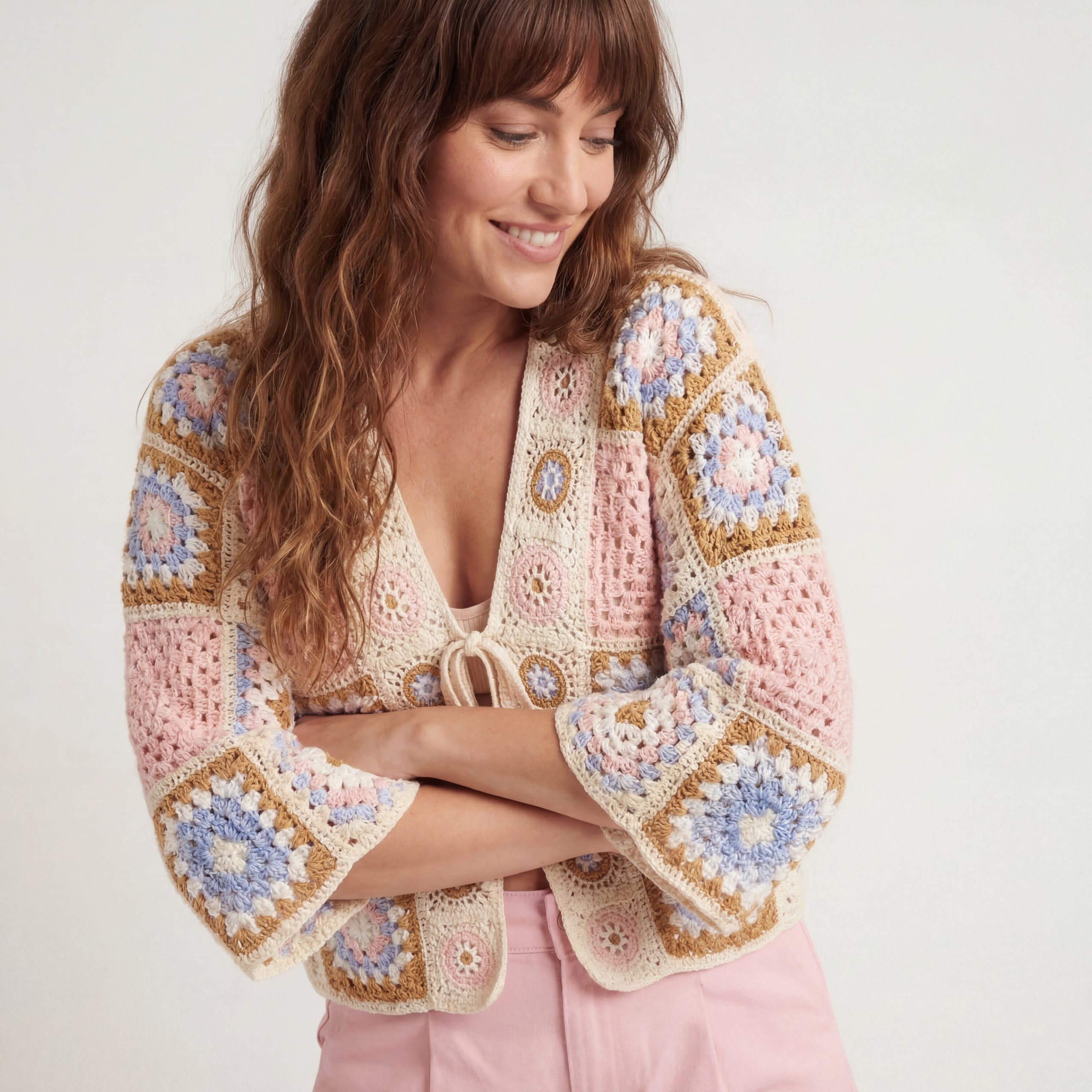 OriginalYou Strickjacke Damen Häkel Jacke Sommerjacke Strick Bolero One Size 38-42 (38/40 relaxed, 40/42 regular), Vintage Sommerlook