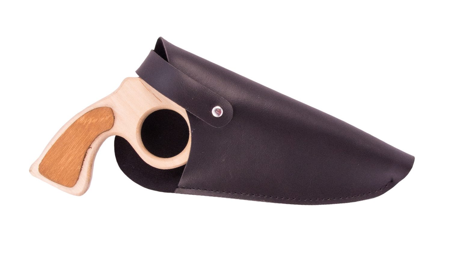 Holzspielerei Spielzeug-Ritterset Revolverhalter Leder schwarz