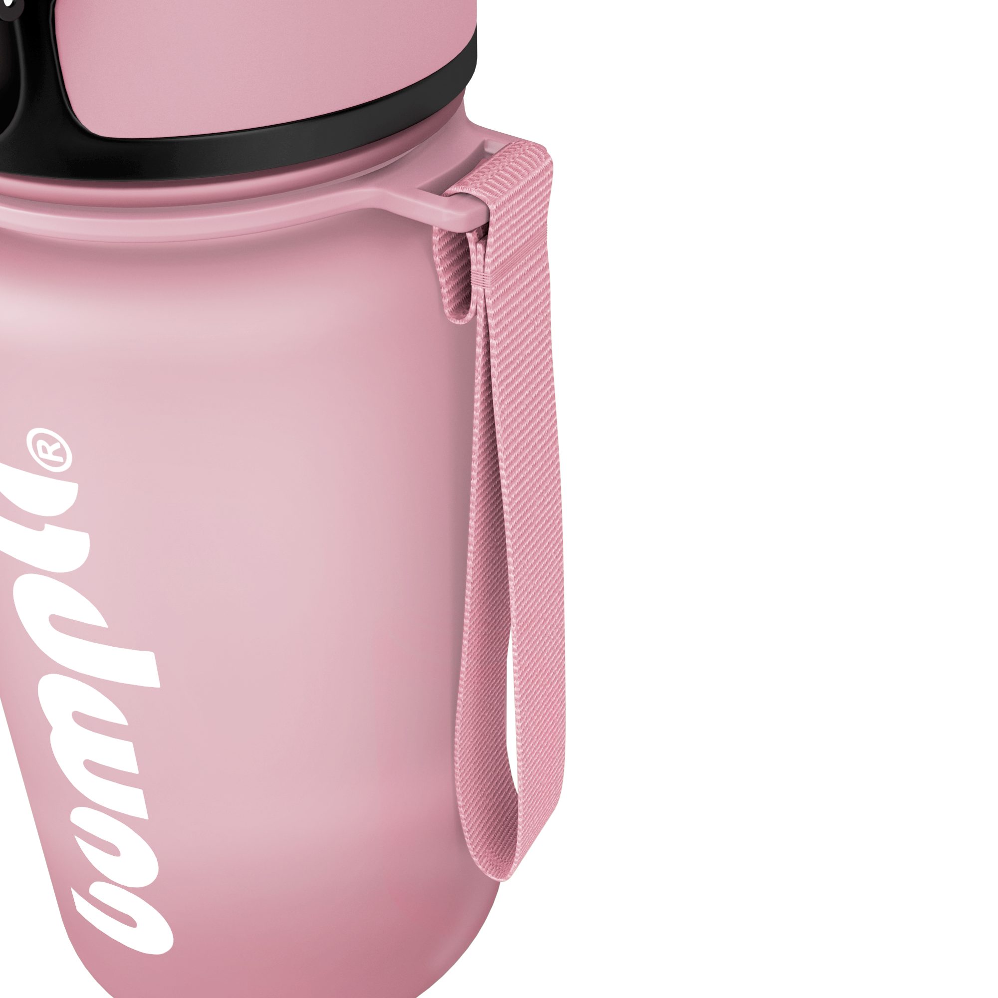 Trinkflasche Trinkflasche Rosa bumpli® & Sportflasche, 350ml Handschlaufe BPA-frei, Kinder 1-Klick-Verschluss auslaufsicher, Wasserflasche, (softTouch)