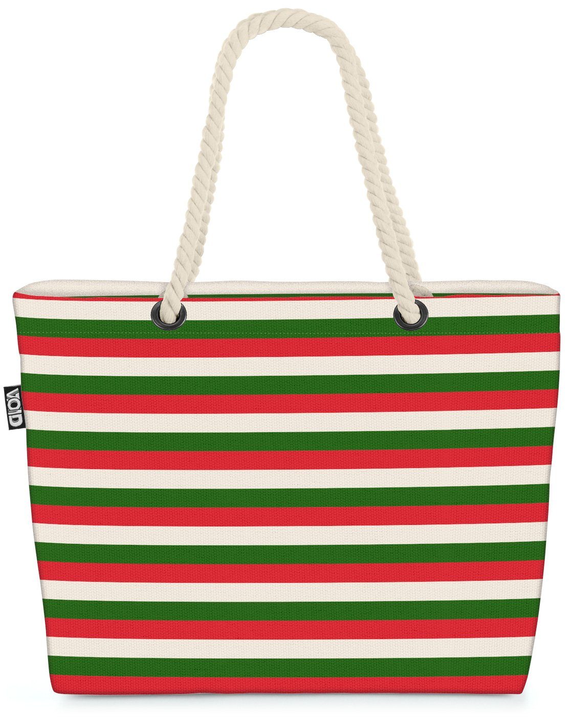 VOID Strandtasche (1-tlg), Weihnachten Winter Dekoration Deko Muster Design Bag Beach gestreift Weihnachte