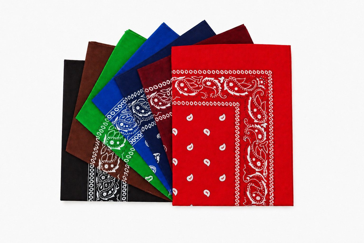 Cassandra Accessoires Bandana Tuch aus Baumwolle, (7-St), - Klassisches Paisley Halstuch, Kopftuch, Accessoire