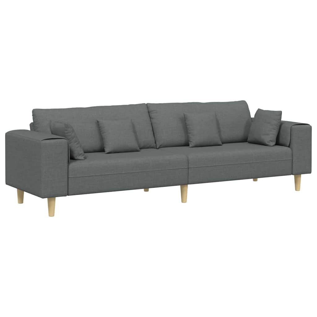vidaXL Sofa Stoffsofa mit Kissen Dunkelgrau günstig online kaufen