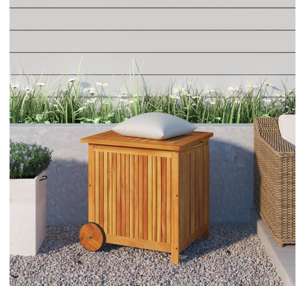 Thumbnail - vidaXL Auflagenbox Gartentruhe Kissenbox Kissentruhe Auflagenbox Holztruhe mit Rollen 60x