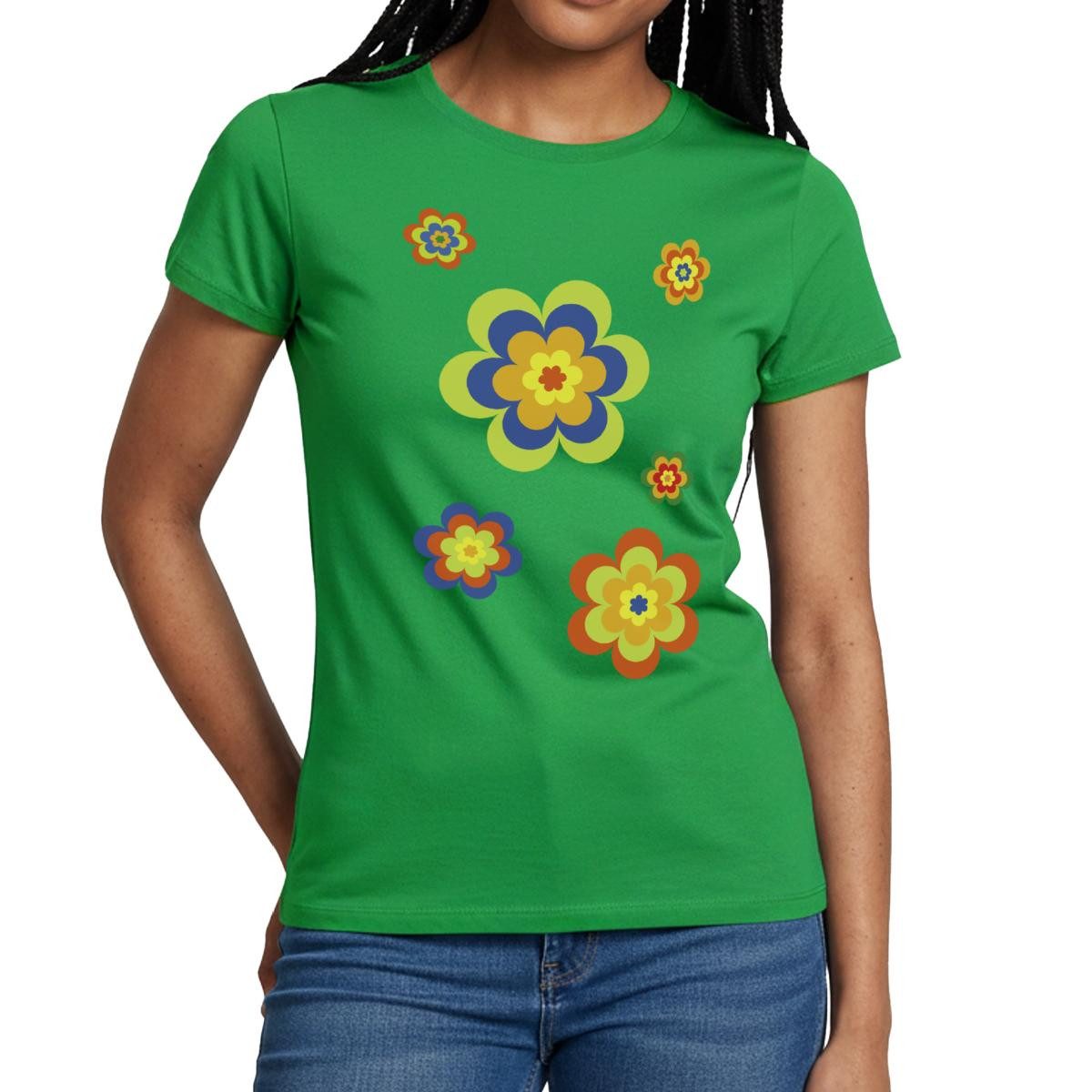 Spreadshirt T-Shirt Hippie Flower Power Blumen Fasching Frauen T-Shirt (1-t günstig online kaufen