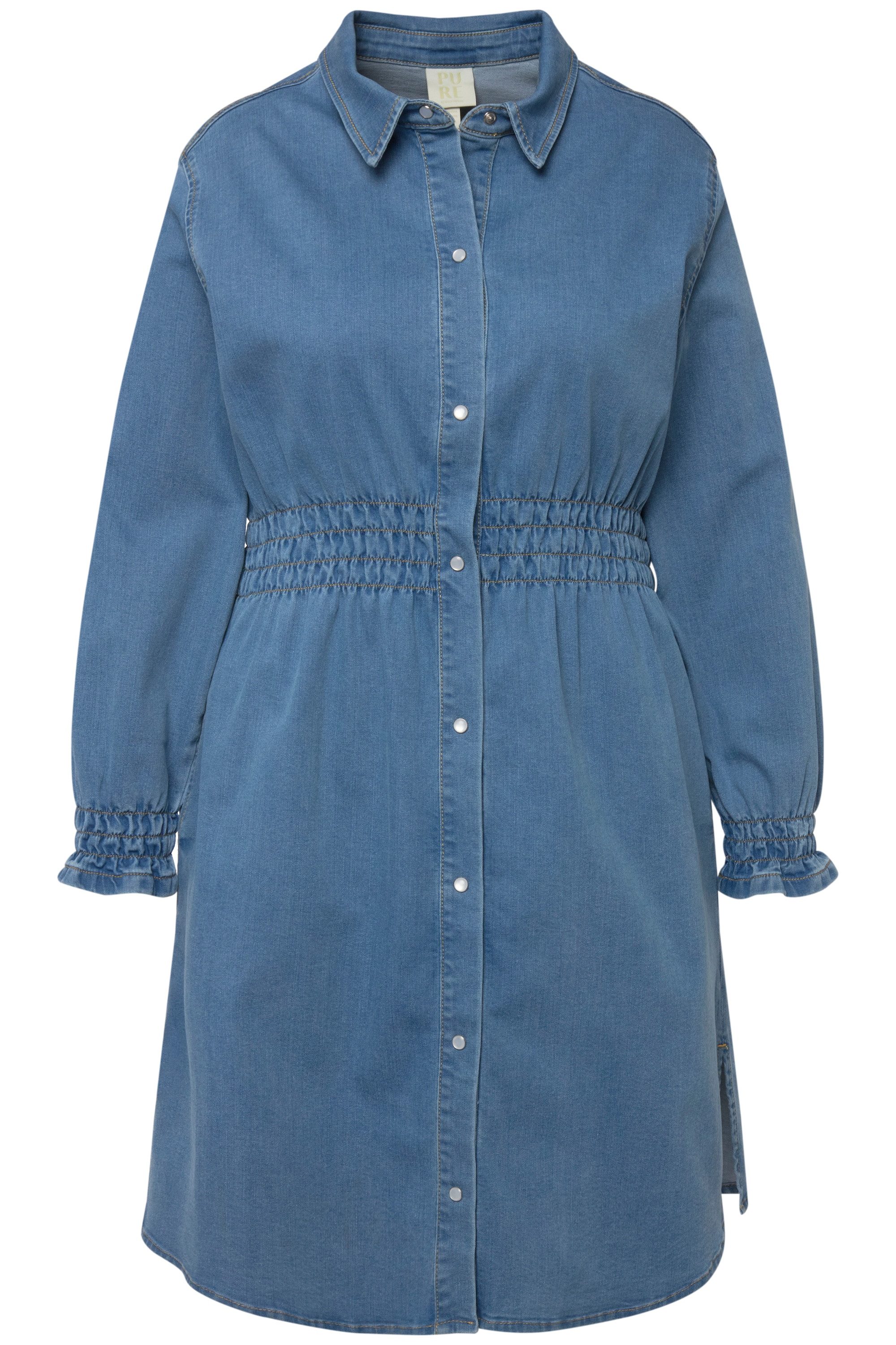 Ulla Popken Kurzjacke Long-Jeansjacke tailliert Hemdkragen günstig online kaufen