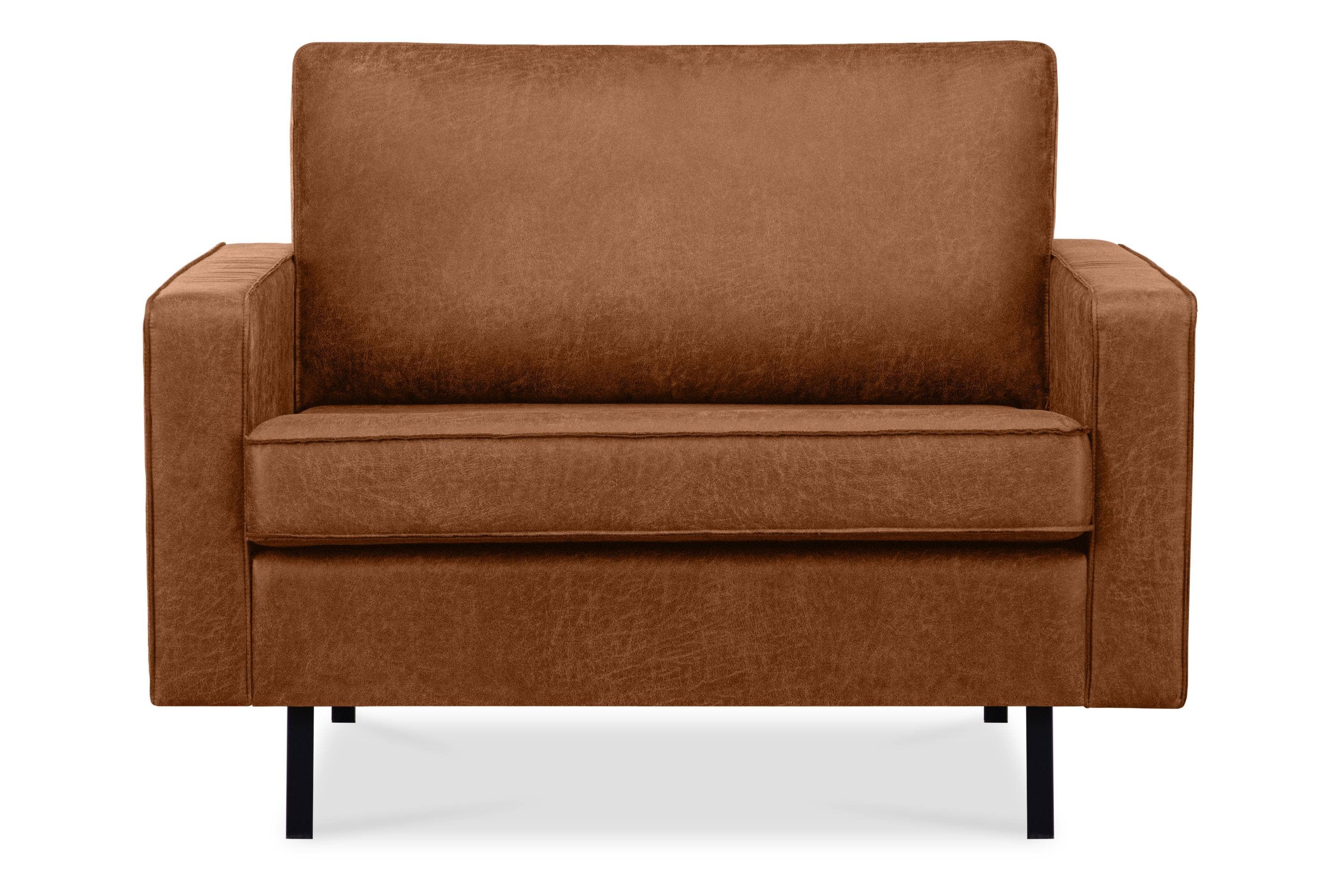 Konsimo Sessel INVIA Breite Sessel, Grundschicht: Echtleder, auf hohen Metallfüßen, Hergestellt in EU rot | rot | rot