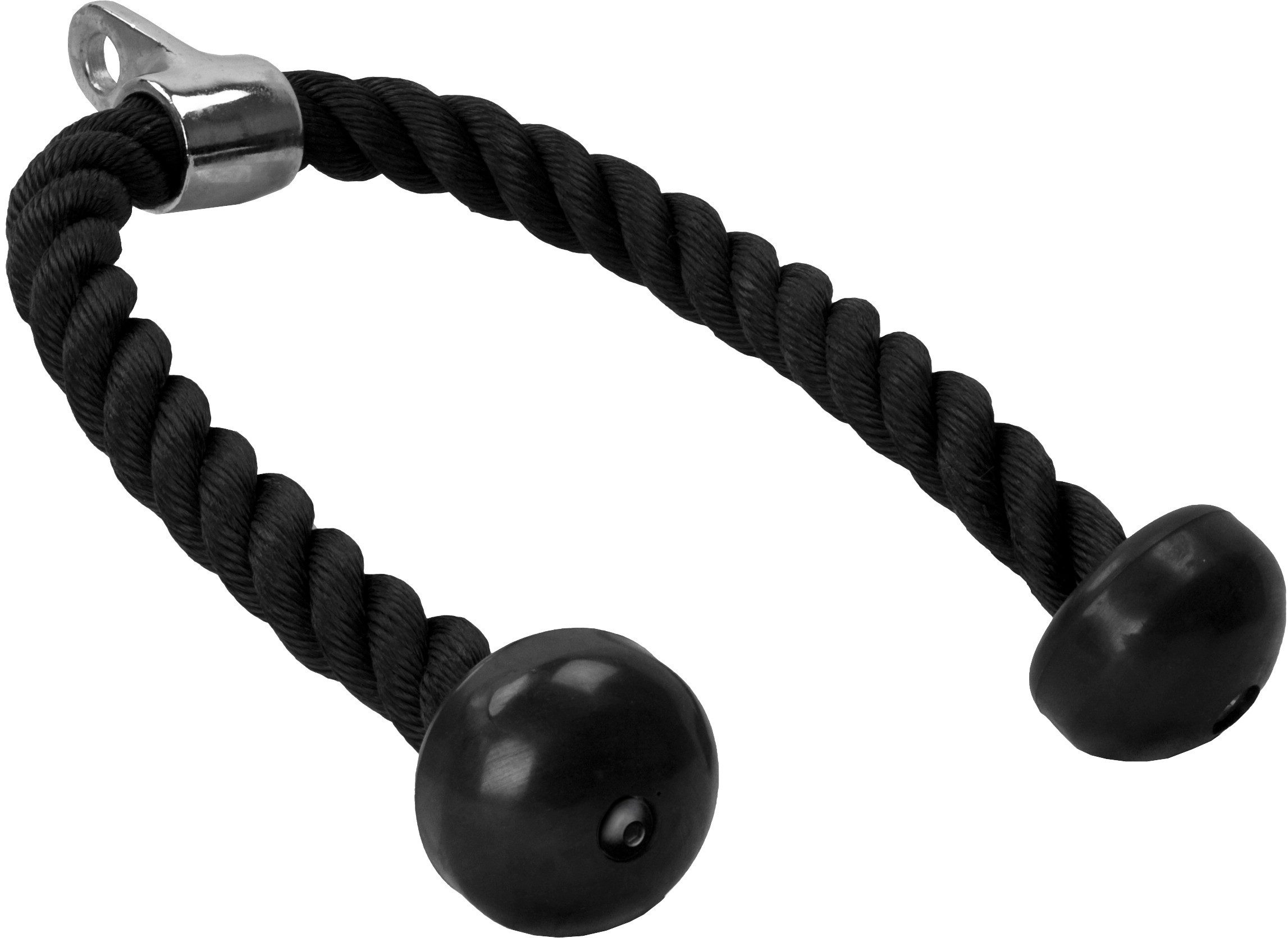 GORILLA SPORTS Trizepsseil 68/85/100cm, mit Drehgelenk, bis 150 kg Belastbar, Schwarz