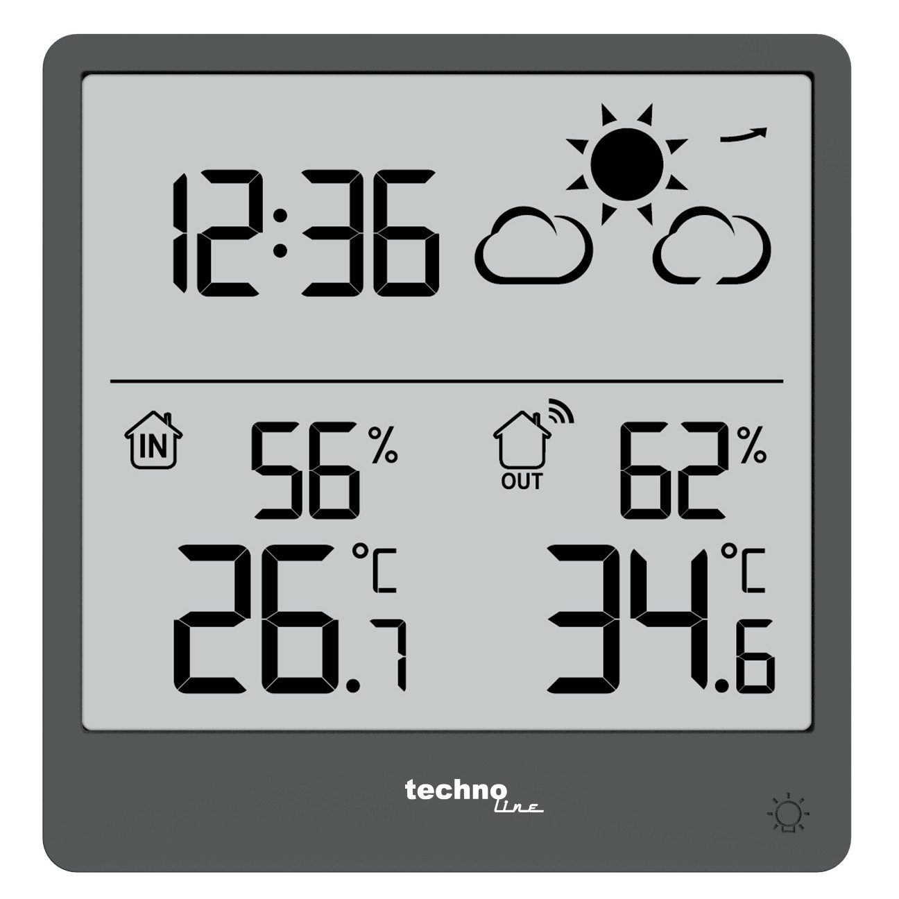 technoline WS 9138 Wetterstation (mit Außensender, in einem modernem Design, mit Wettervorhersage)