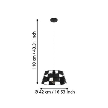 EGLO Hängeleuchte PONTEFRACT, ohne Leuchtmittel, Pendelleuchte, runde Hängeleuchte aus Metall in Schwarz, Ø 42 cm