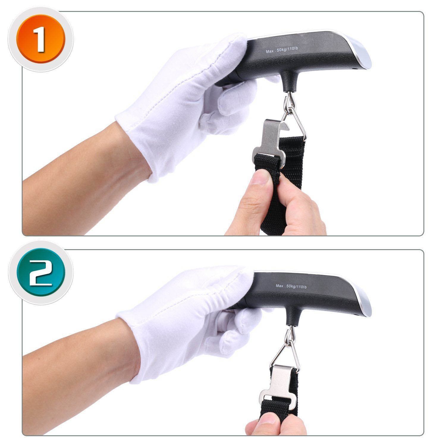 Cheffinger Kofferwaage Digitale LCD-Kofferwaage Gepäckwaage Hängewaage ...