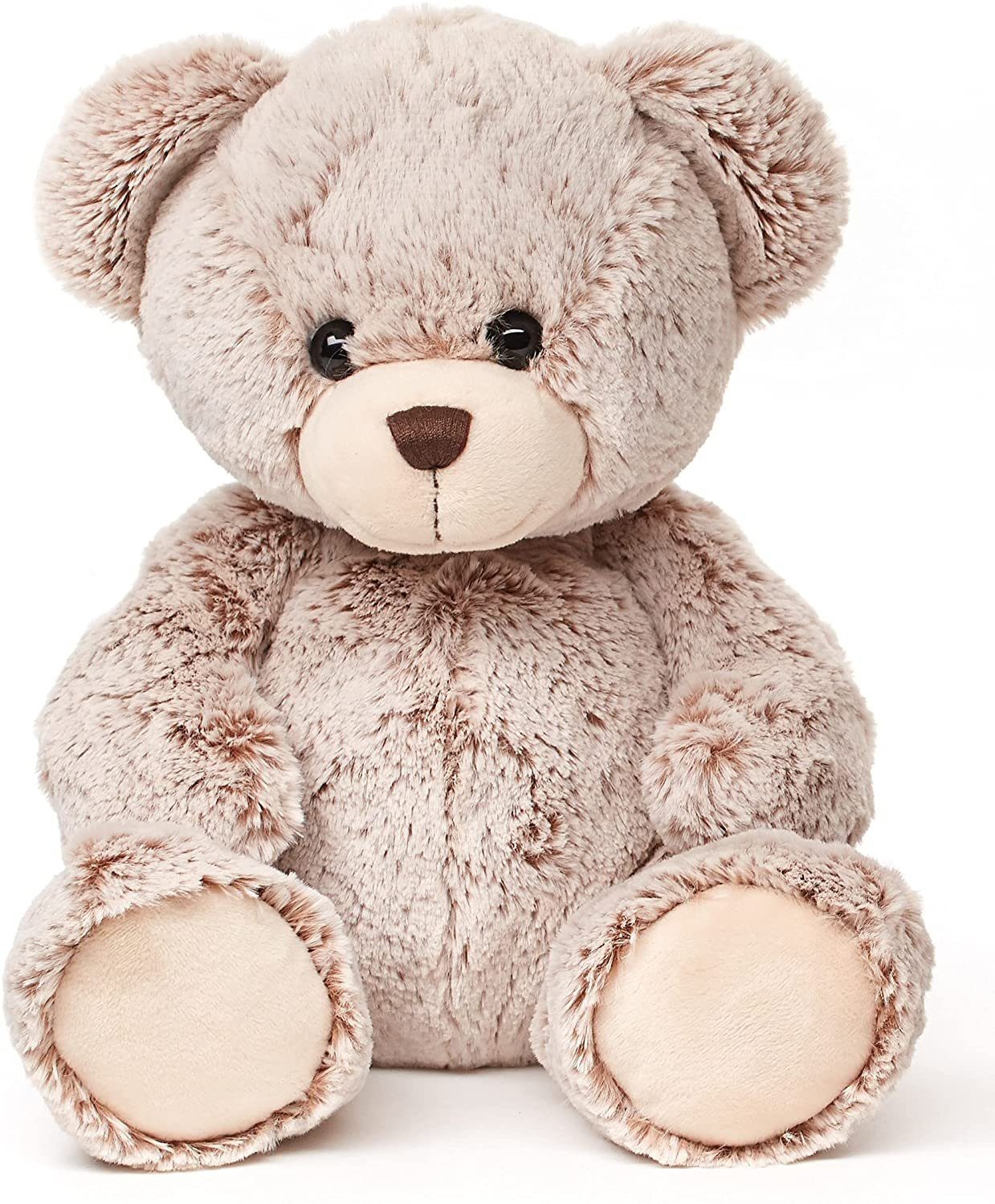 Uni-Toys Kuscheltier Teddybär - superweich - hellbraun / dunkelbraun - 24 cm - Plüsch-Teddy, zu 100 % recyceltes Füllmaterial