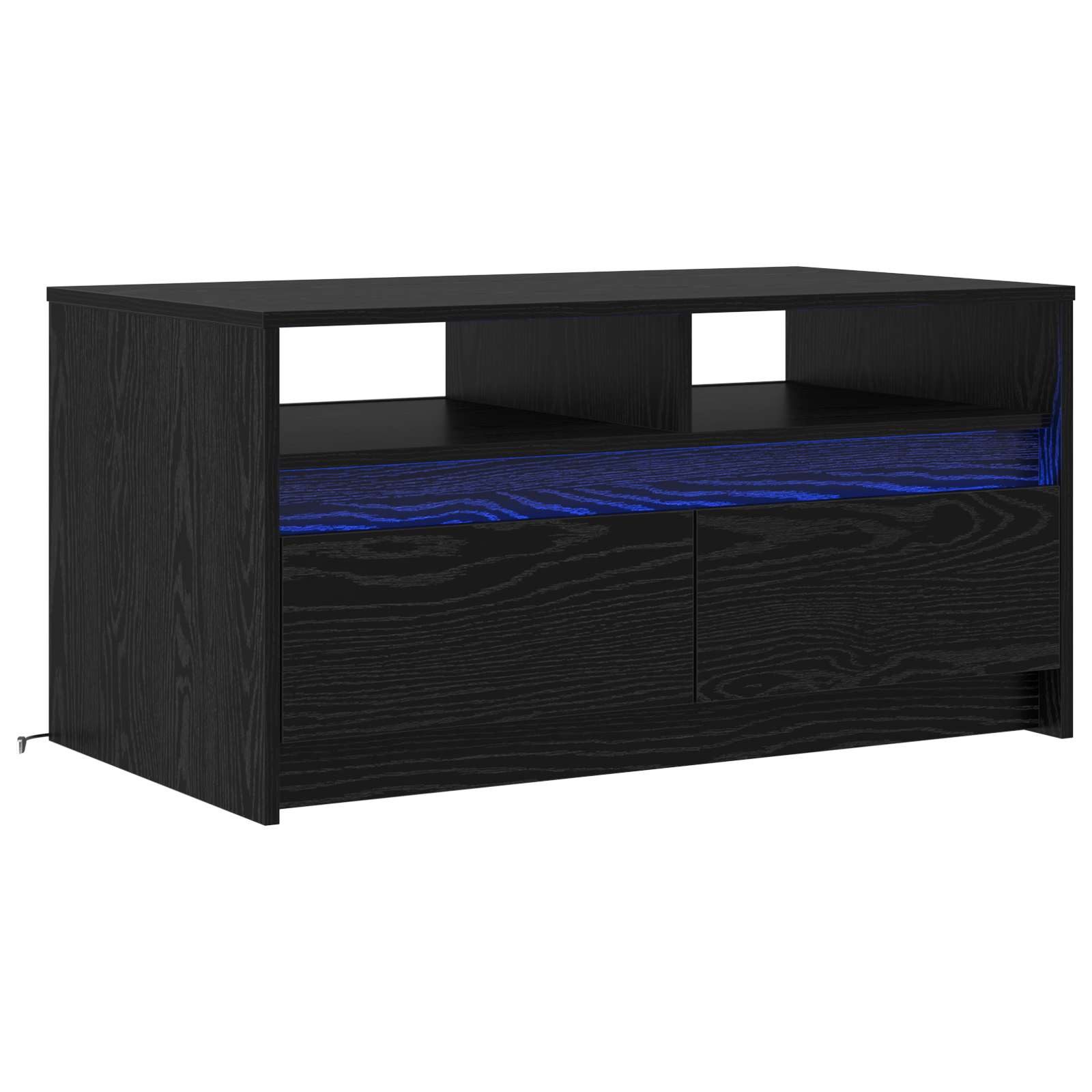 vidaXL Couchtisch Couchtisch Schwarz Eichen-Optik 90 x 50 x 45 cm Holzwerkstoff (1-St)