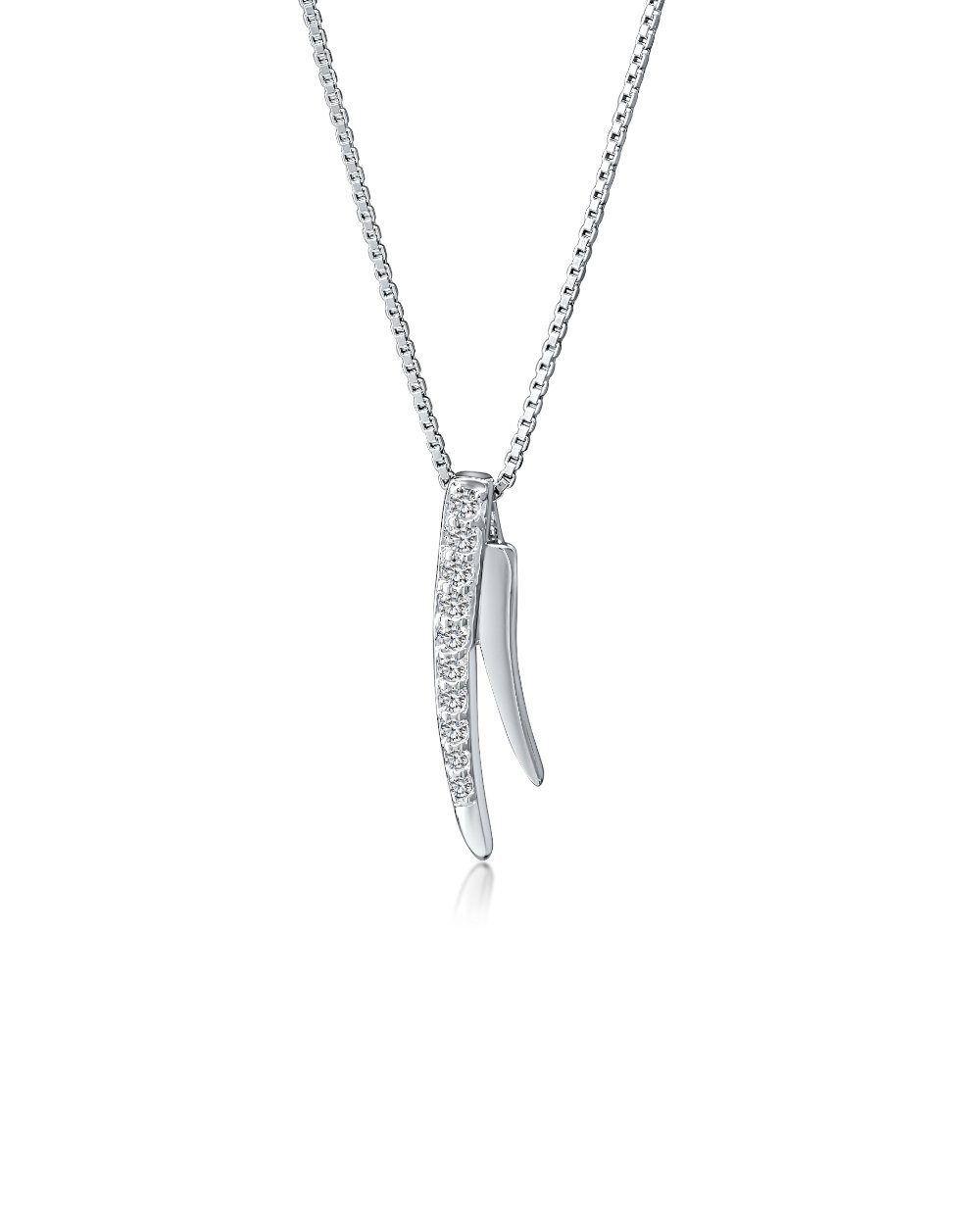 DANIEL CLIFFORD Kette mit Anhänger 'Lexie' Damen Halskette Silber 925 Zirkonia-Anhänger gezackt (inkl. Verpackung), 45cm Kette aus Sterlingsilber, haut- und allergiefreundlich