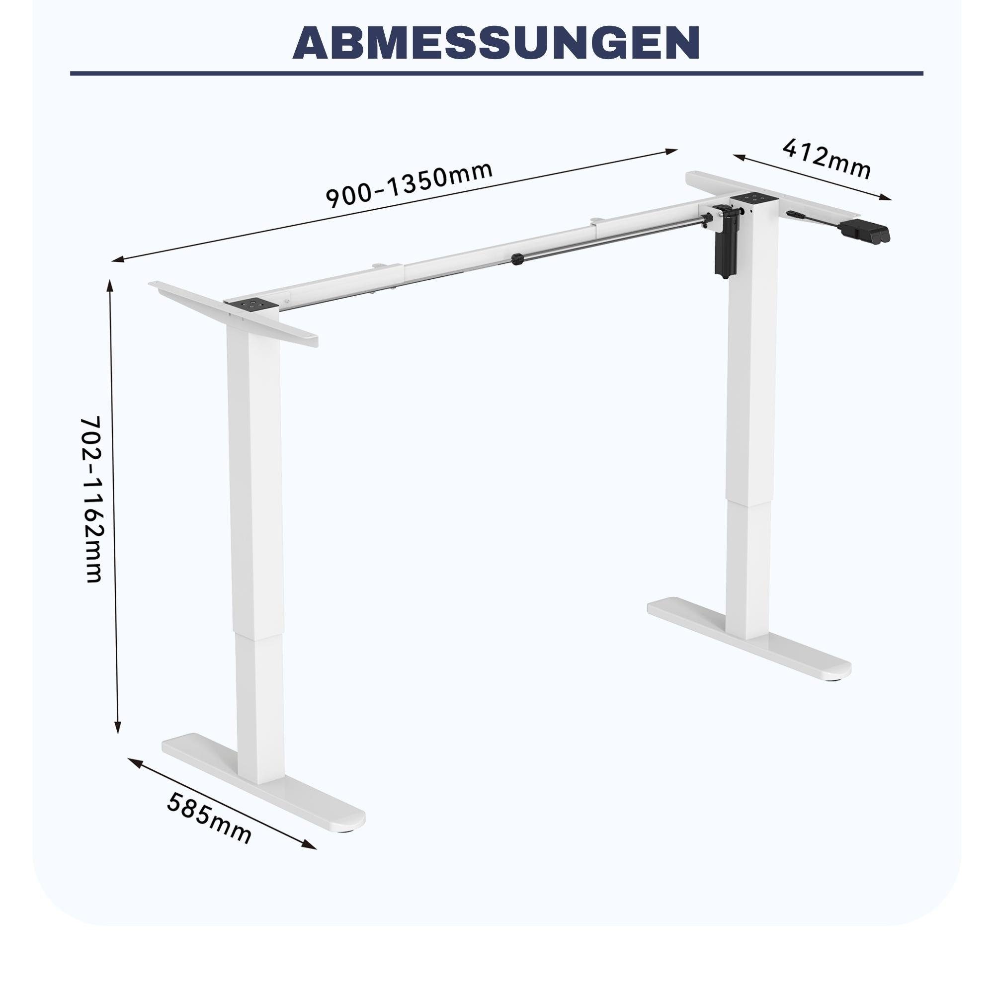 (Weiss), Weiss Schreibtisch starkem | UP30 als Tischgestell Optimal mit Motor, Albatros Albatros Weiss elektrisch International elektrisch Stehschreibtisch höhenverstellbares