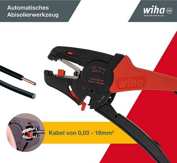 Wiha Abisolierzange Elektriker (42062), Abisolierzange 200 mm, Kabelabzieher bis 16 mm², automatisch