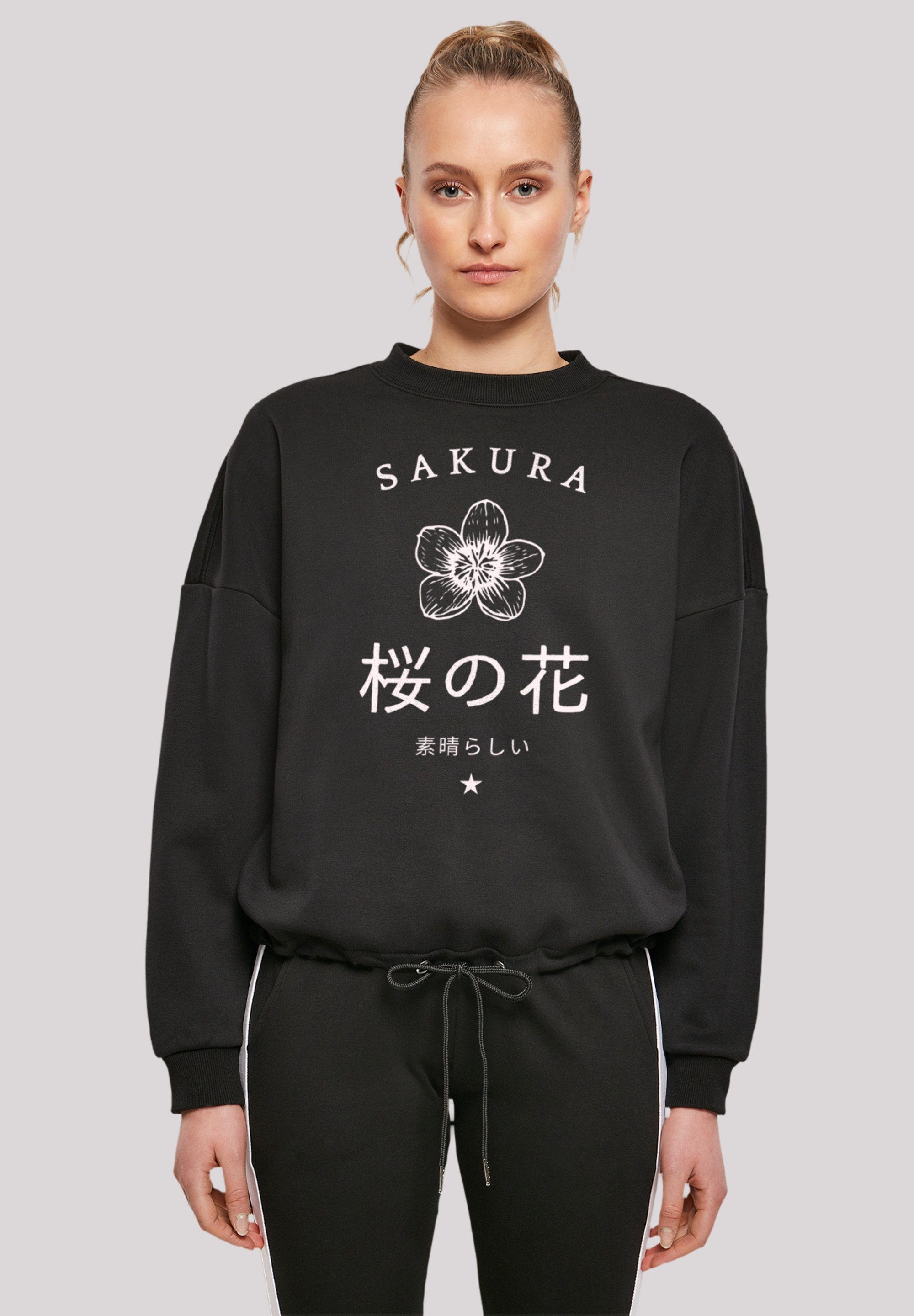 Print F4NT4STIC Japan Blume Sakura Sweatshirt schwarz