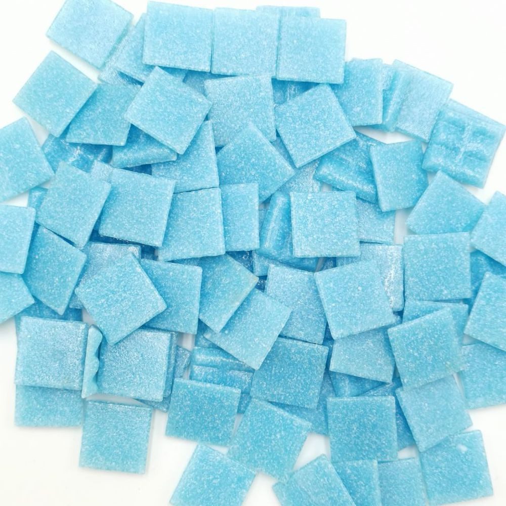 Armena Mosaikfliesen Glasmosaikfliesen Bastel Mosaiksteine 2cm(900g) für Deko & Handarbeit, hellblau