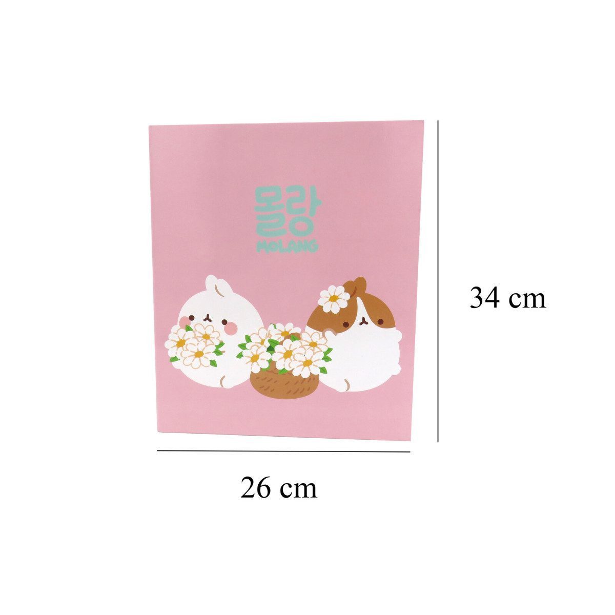 Molang Ringbuchmappe 4 Ring Ordner Blüte Ringbuch Schulmappe A4 Schreibwaren 34 cm