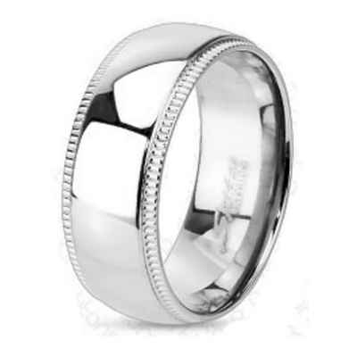 BUNGSA Fingerring Ring mit Kristall Aussenringen Silber aus Titan Unisex (Ring, 1-tlg), Frauen Mädchen