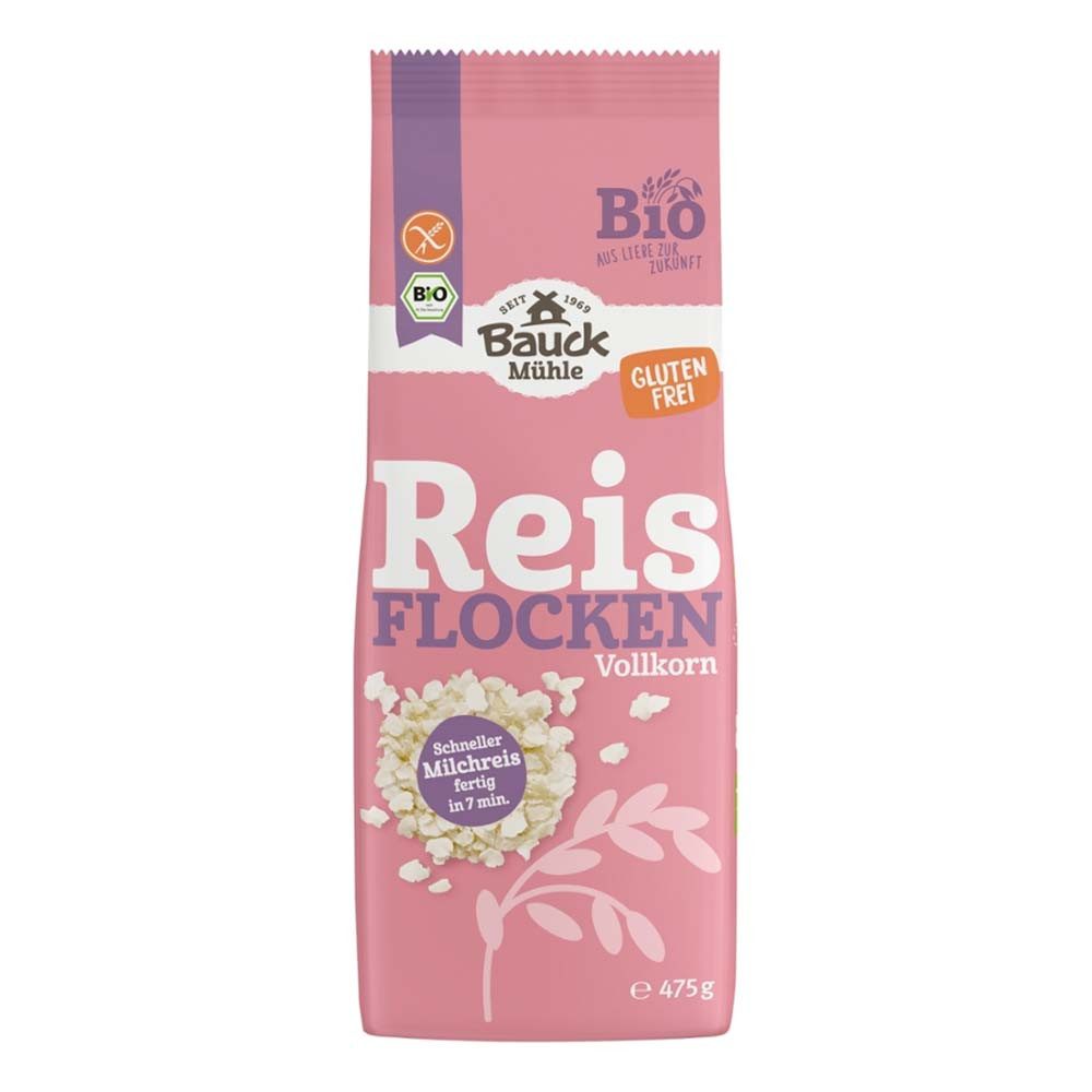 Bauck Mühle Mehl Reisflocken - Vollkorn glutenfrei 475g
