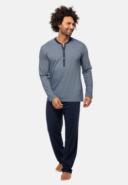 Ammann Pyjama Organic Cotton (Set, 2 tlg) Schlafanzug - Baumwolle - Langarm Shirt mit Knopfleiste und lange Hose