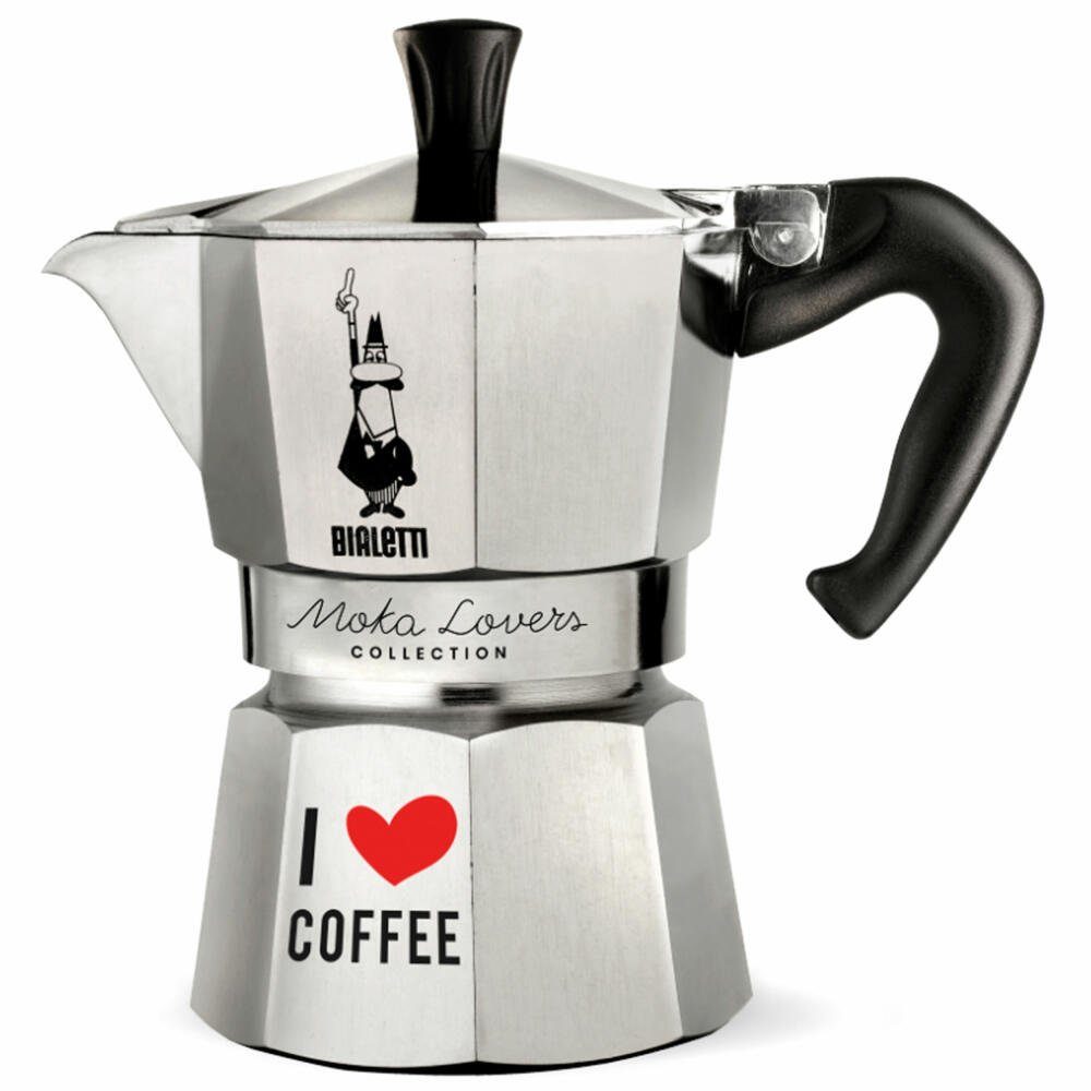 I Tassen Moka BIALETTI Silber love Espressokocher für Lovers 6 coffee