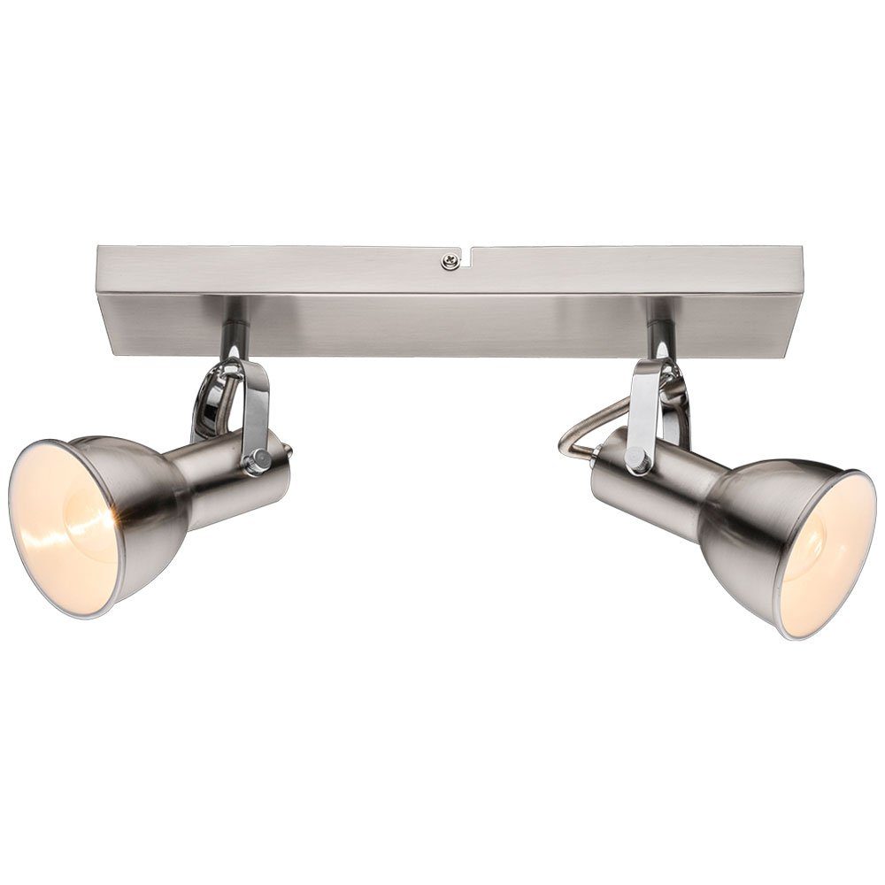 GLOBO LIGHTING LED Deckenspot, Leuchtmittel nicht inklusive, Decken Lampe Leuchte Spots Beweglich Metall Nickel Matt Weiß Wohn