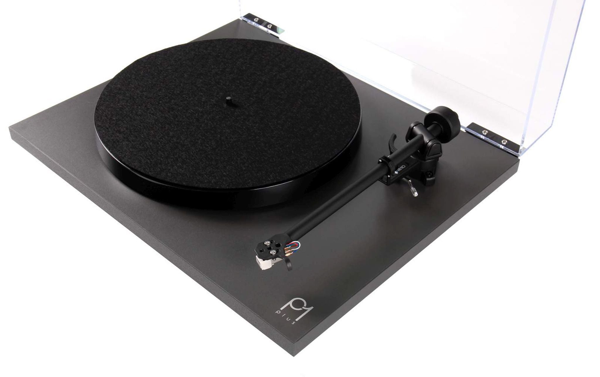 rega Rega Planar 1 Plus Plattenspieler Schwarz Matt inkl. Tonabnehmer Phono Plattenspieler (Riemenantrieb, nicht zutreffend, Plug-and-Play, 2 Geschwindigkeiten,mit Abdeckhaube/Deckel)