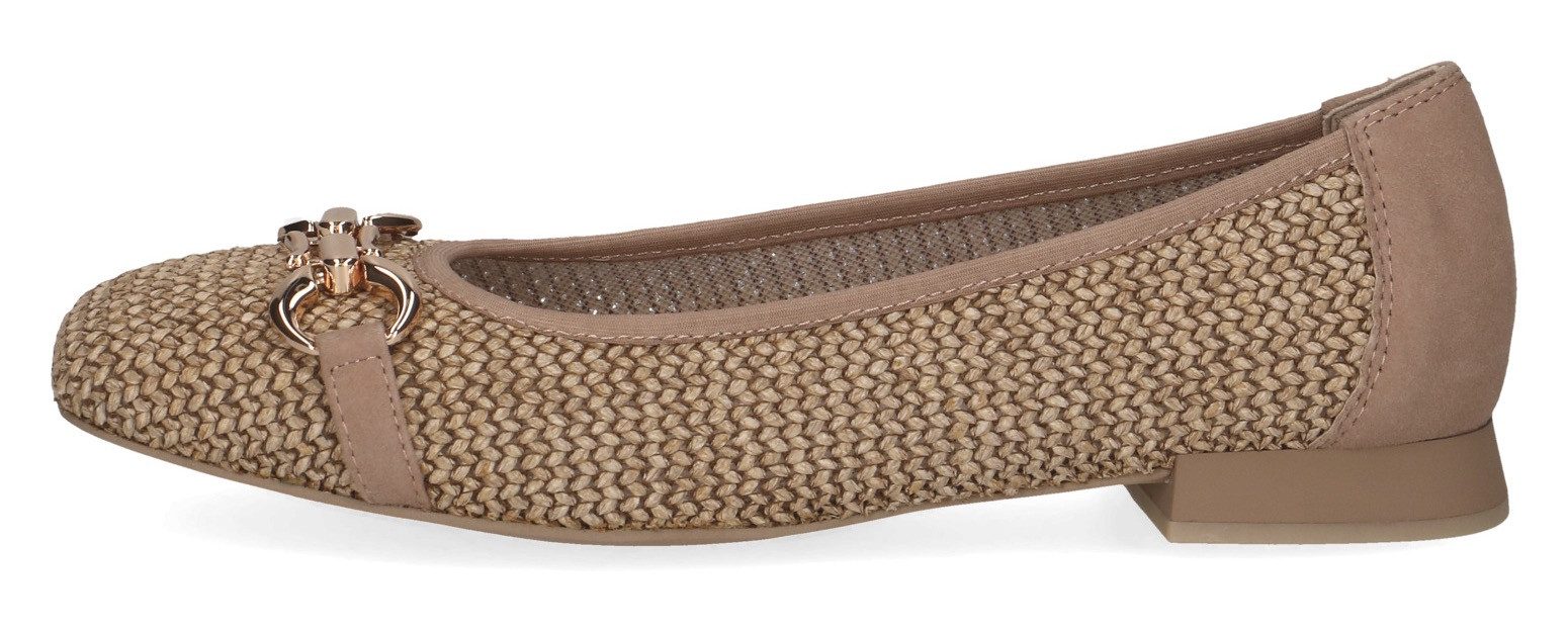Caprice Ballerina, Blockabsatz, Bequemschuh, Businessschuh mit Schmuckelement