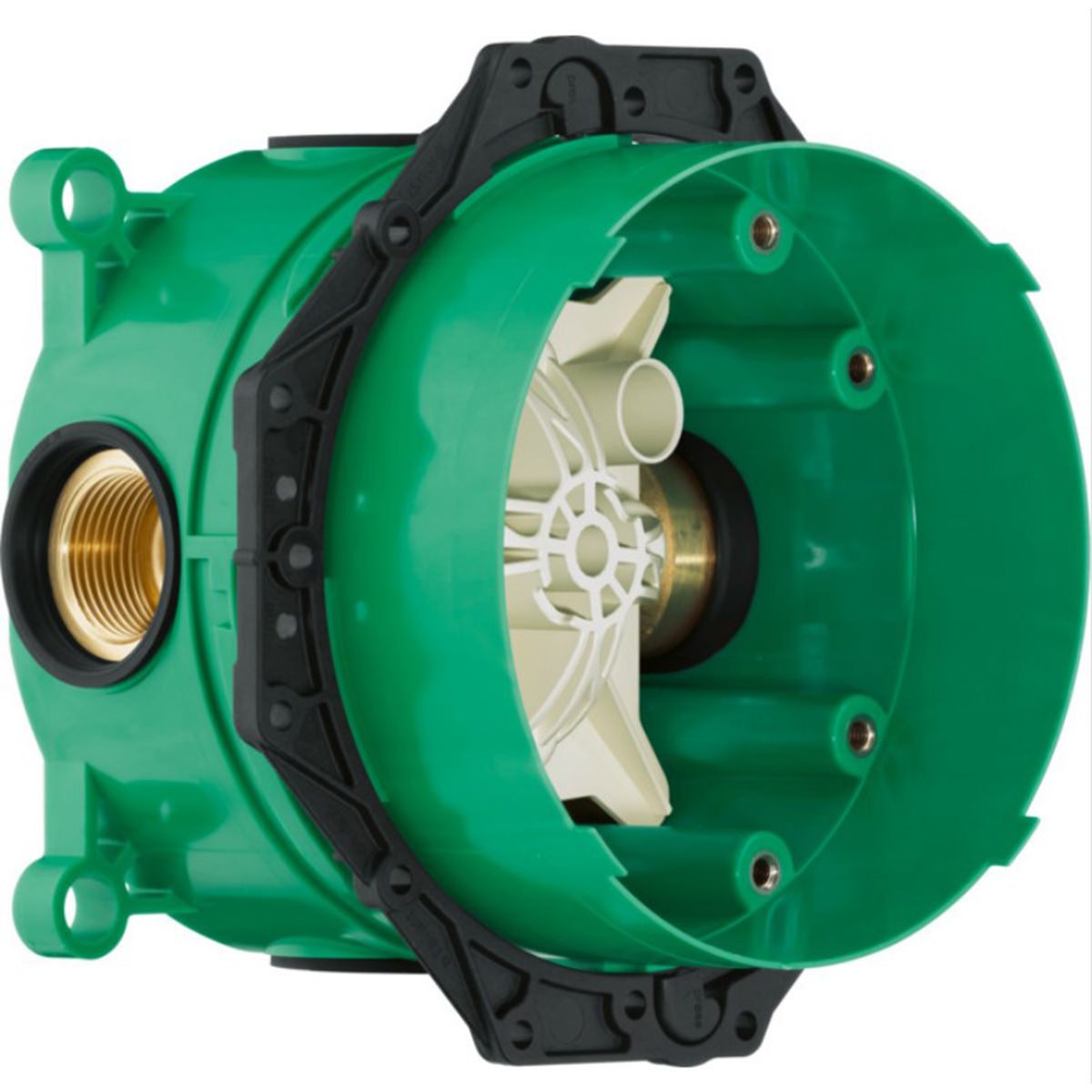 Belvit Duscharmatur Duschset mit Hansgrohe Unterputz-Wannenmischer, Chrom & Matt-Schwarz (Spar-Set, Verschiedene Setgrößen) für Dusche & Wanne, einfache Montage, Anti-Kalk-Funktion Handbrause