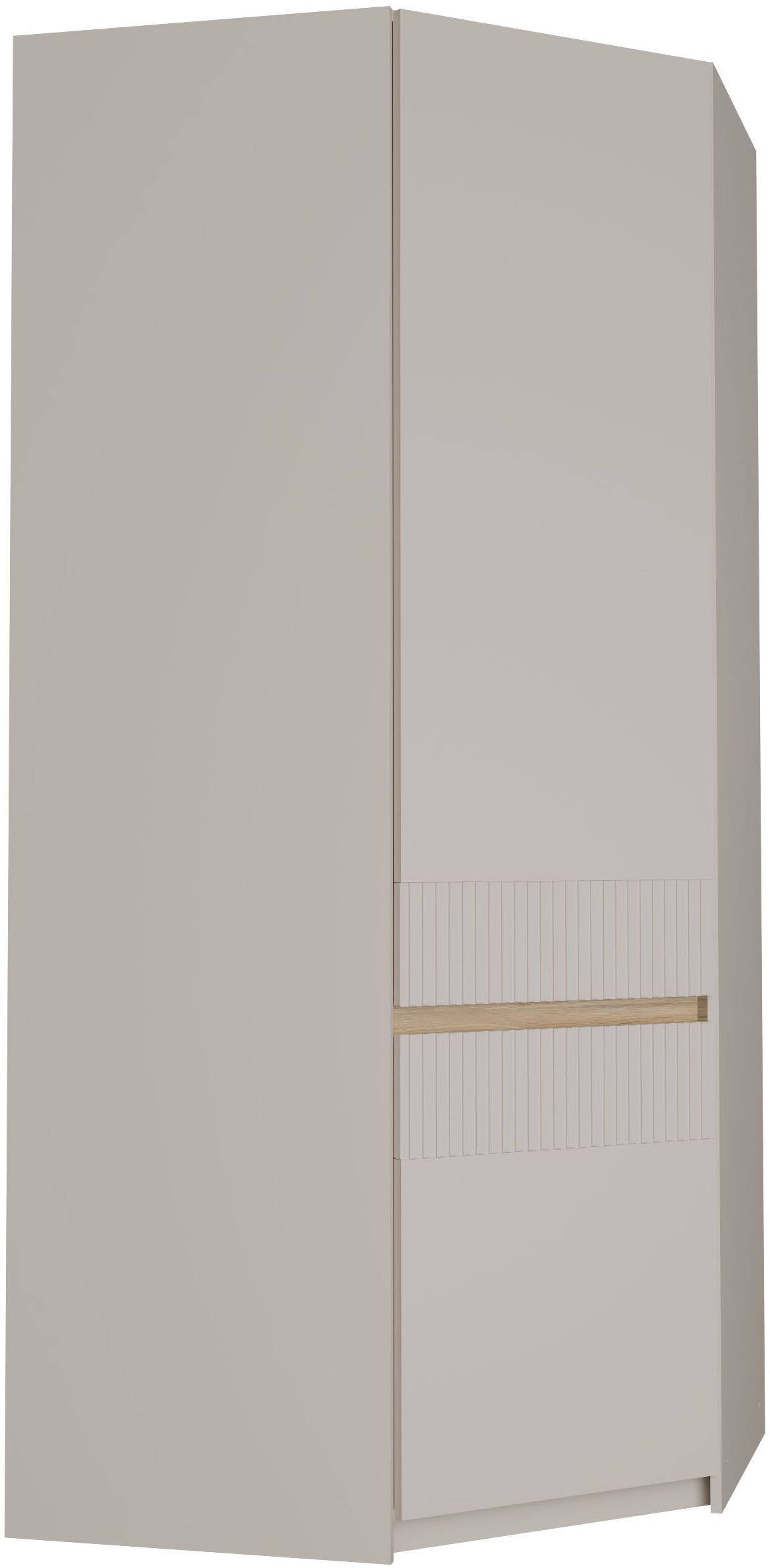 FORTE Eckkleiderschrank Oak Squere B/H/T 88,5/197,4/88,5 cm Eckschrank, Softclose, inklusive Beleuchtung