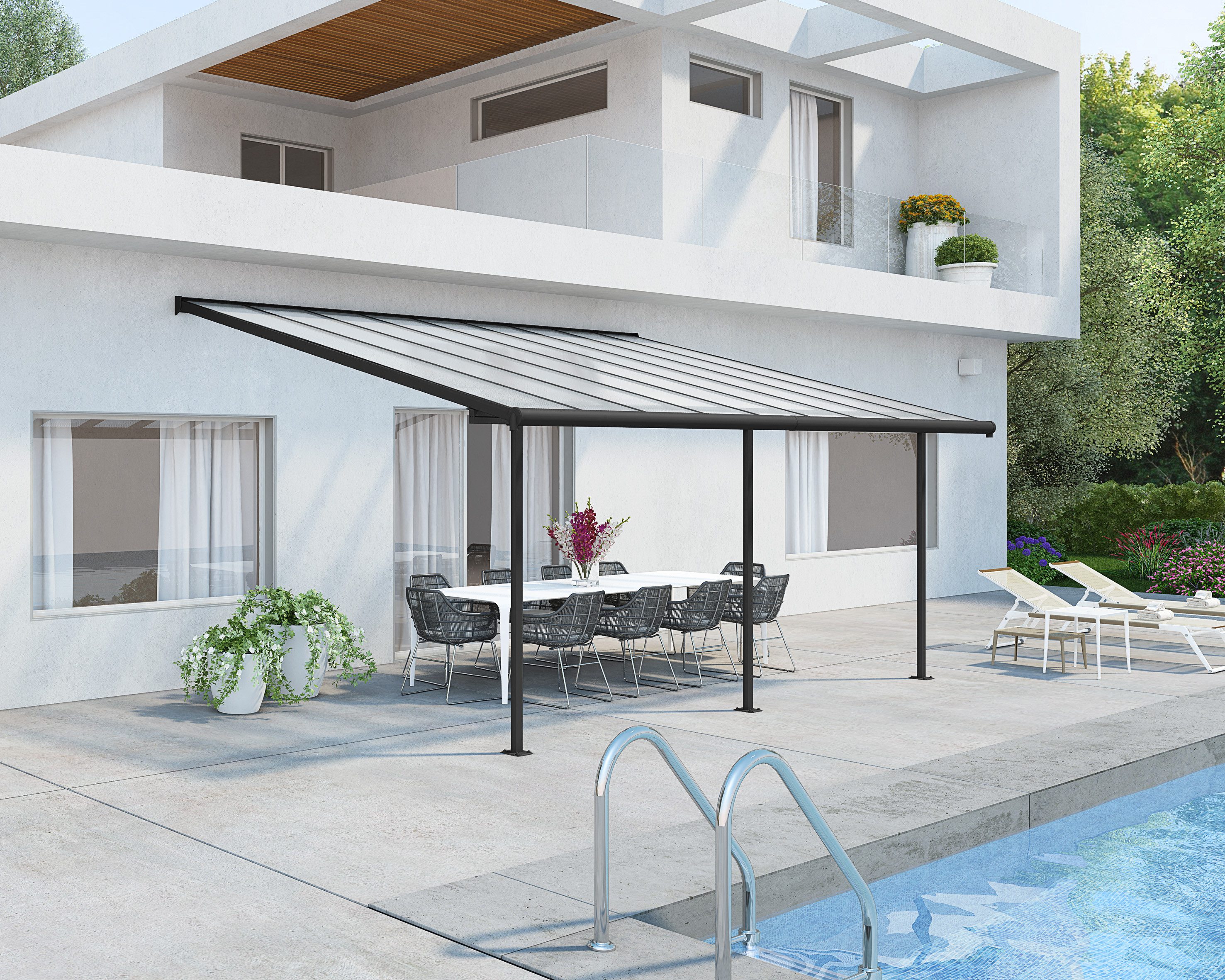 Palram - Canopia Terrassendach Sierra Alu Terrassenüberdachung, BxT: 555x295 cm, einfache DIY Montage
