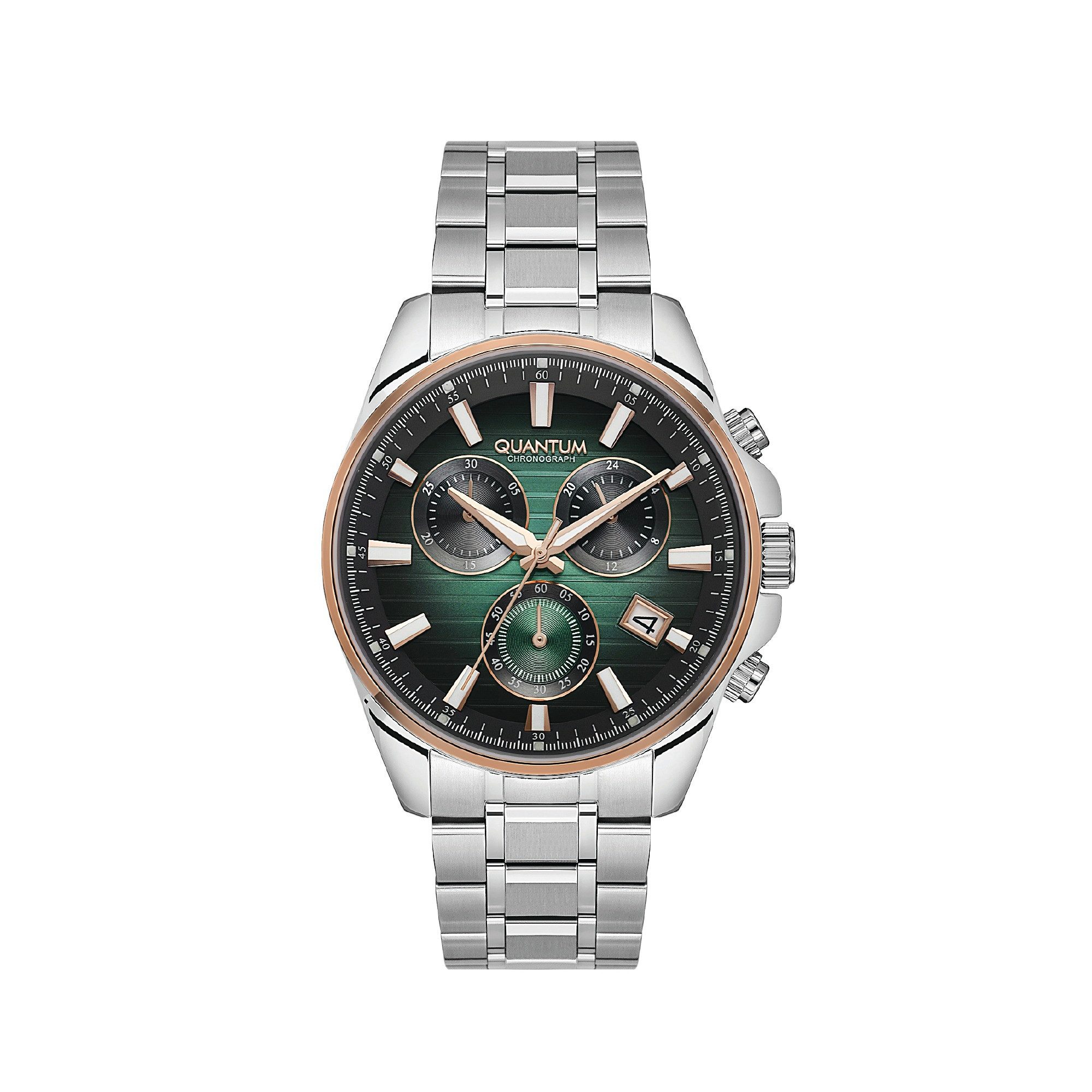 QUANTUM Chronograph Herrenuhr Edelstahl, 43 mm, Herren Armbanduhr, 10 ATM wasserdicht PWG1122.570, (1-tlg)
