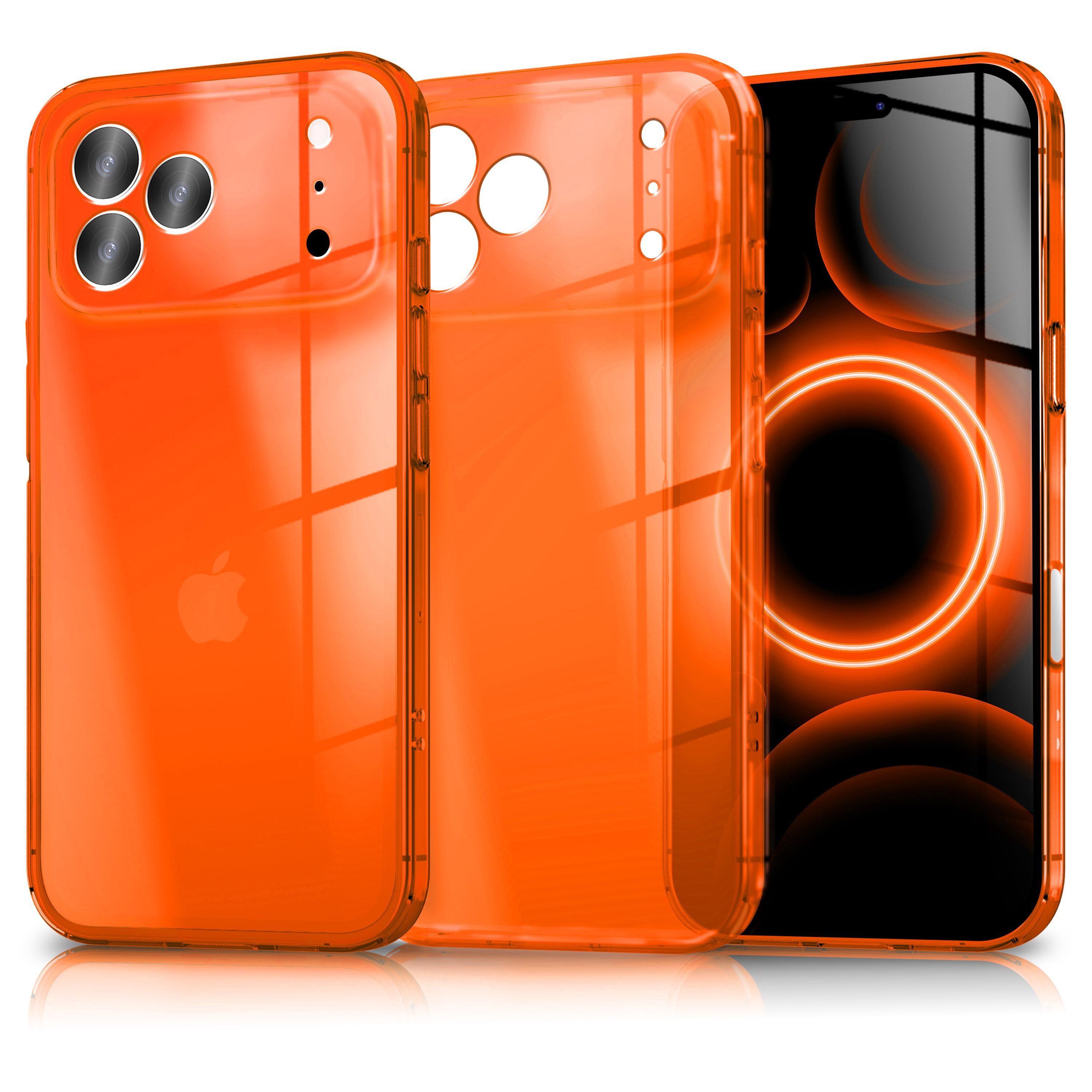 Nalia Smartphone-Hülle Apple iPhone 17 Pro Max 17,5 cm (6,9 Zoll), Leuchtende Neon Farbe / Durchsichtig / Anti-Gelb / Soft TPU & Flexibel