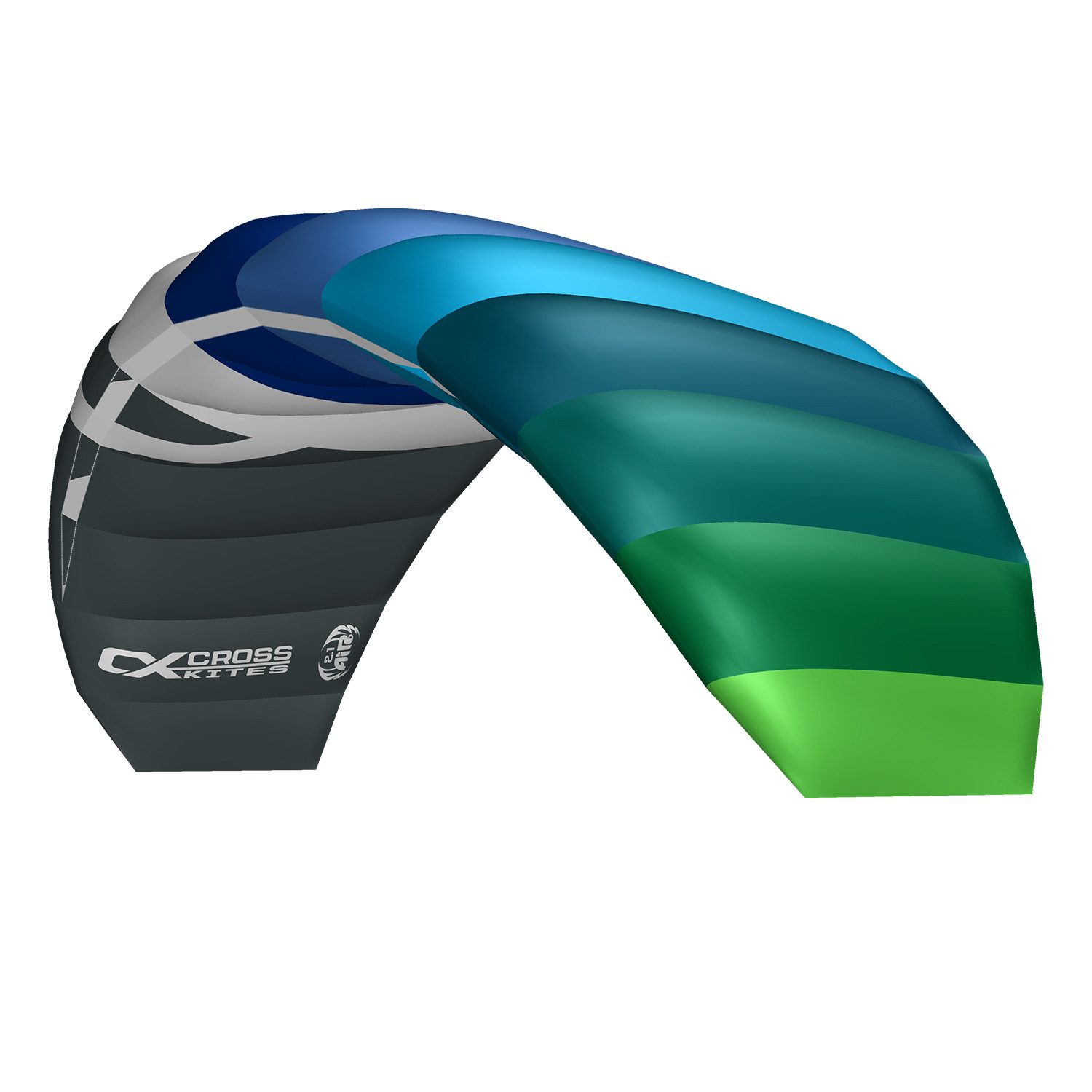 CrossKites Flug-Drache Lenkmatte Air 2.1 R2F Allround Lenkdrachen Zweileiner Kite, R2F Ausstattung (Ready to Fly) inkl. Leinen und Lenkschlaufen