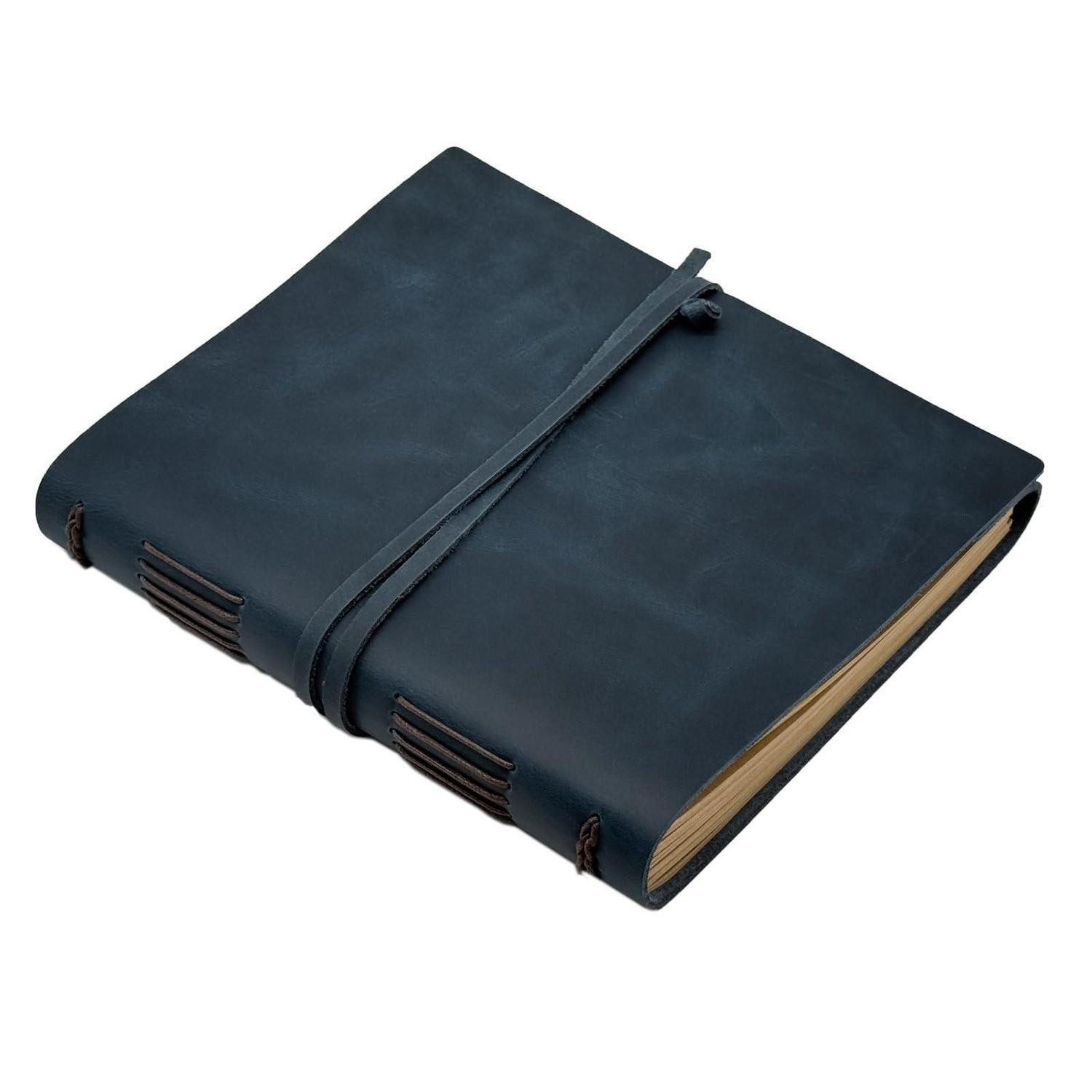 LuxusKollektion Tagebuch Notizbuch Leder Groß Dunkelblau A4 20x25cm